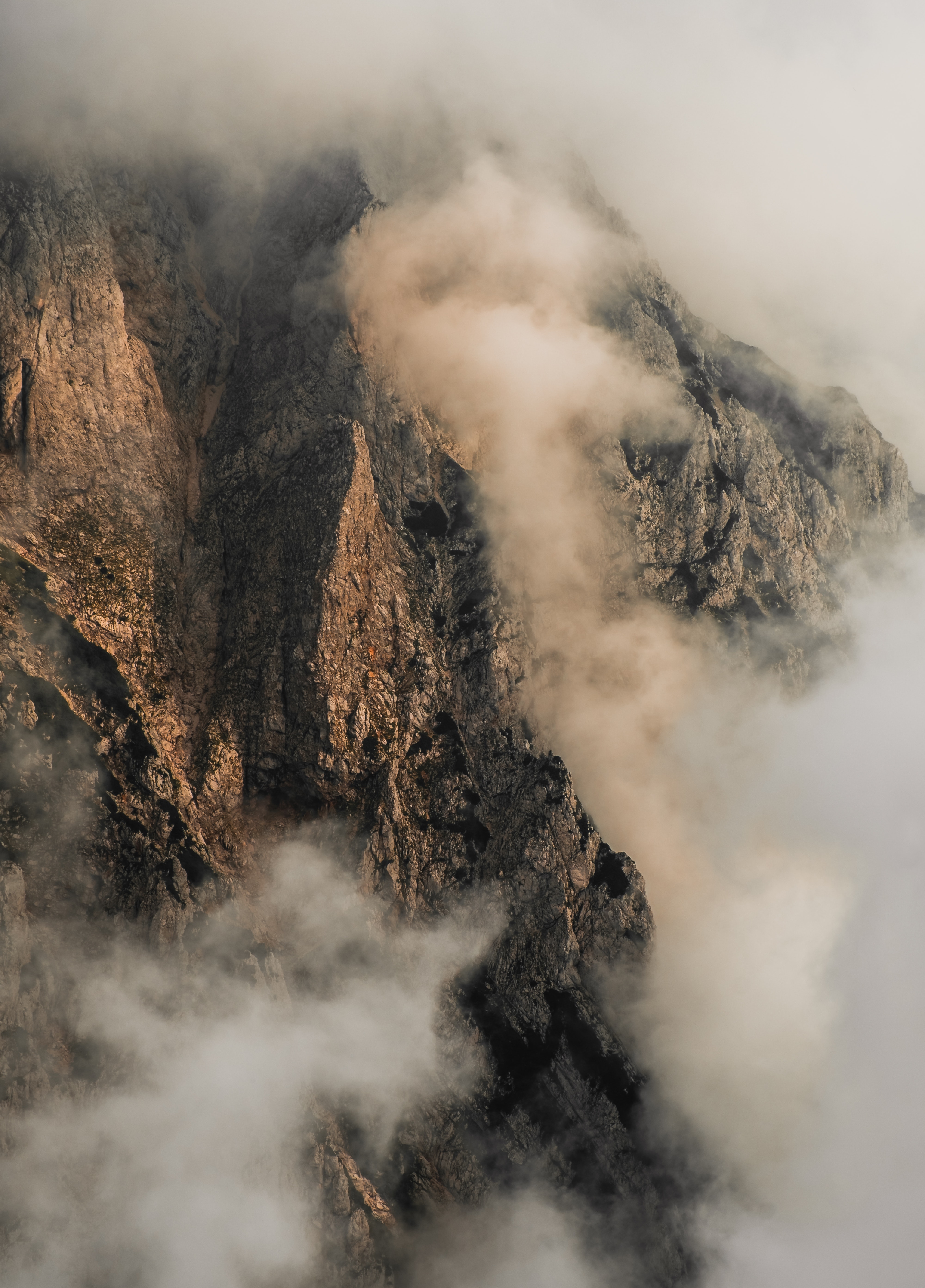 Calm Volcano Landscape In Fog Wallpapers