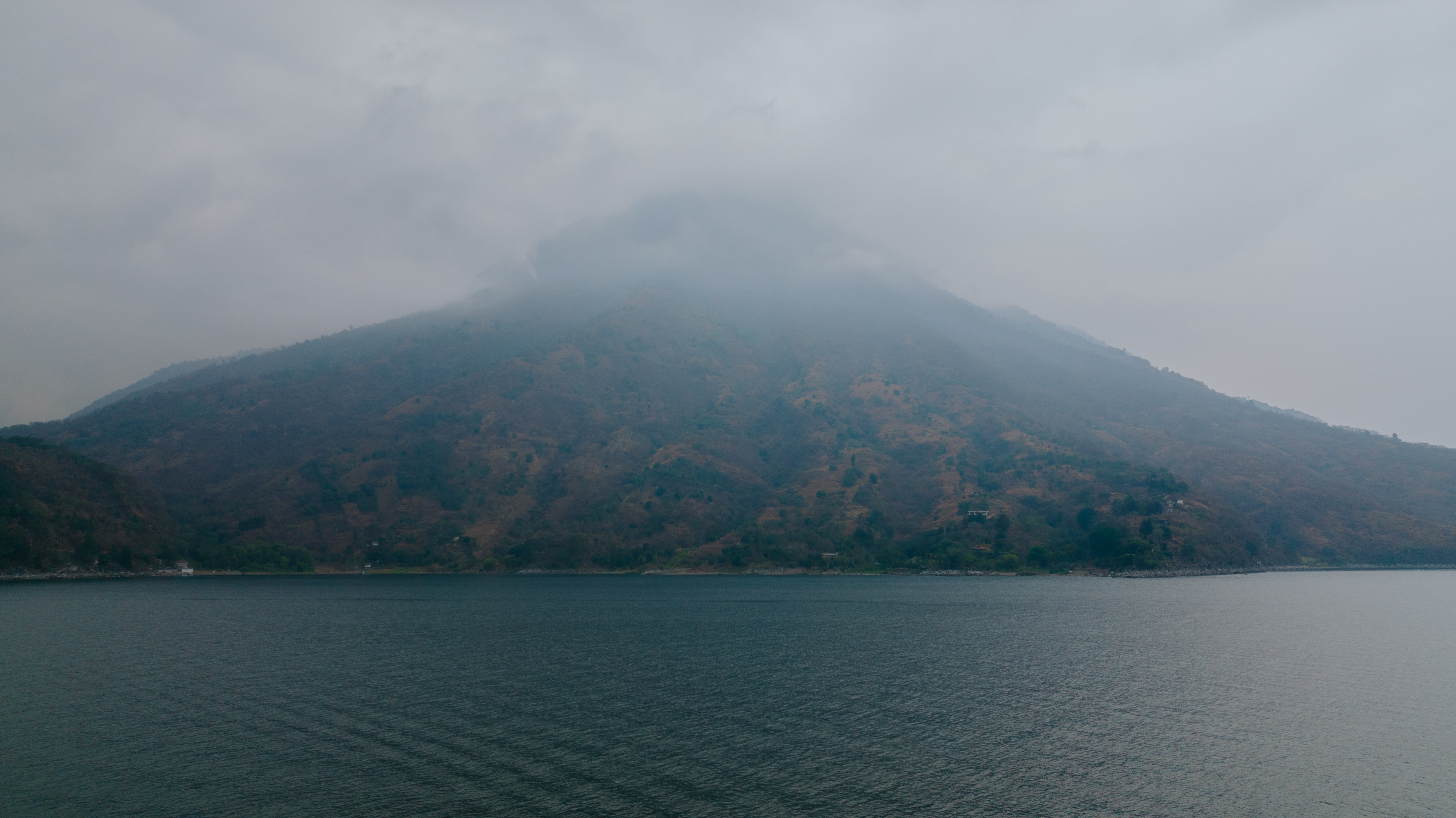 Calm Volcano Landscape In Fog Wallpapers