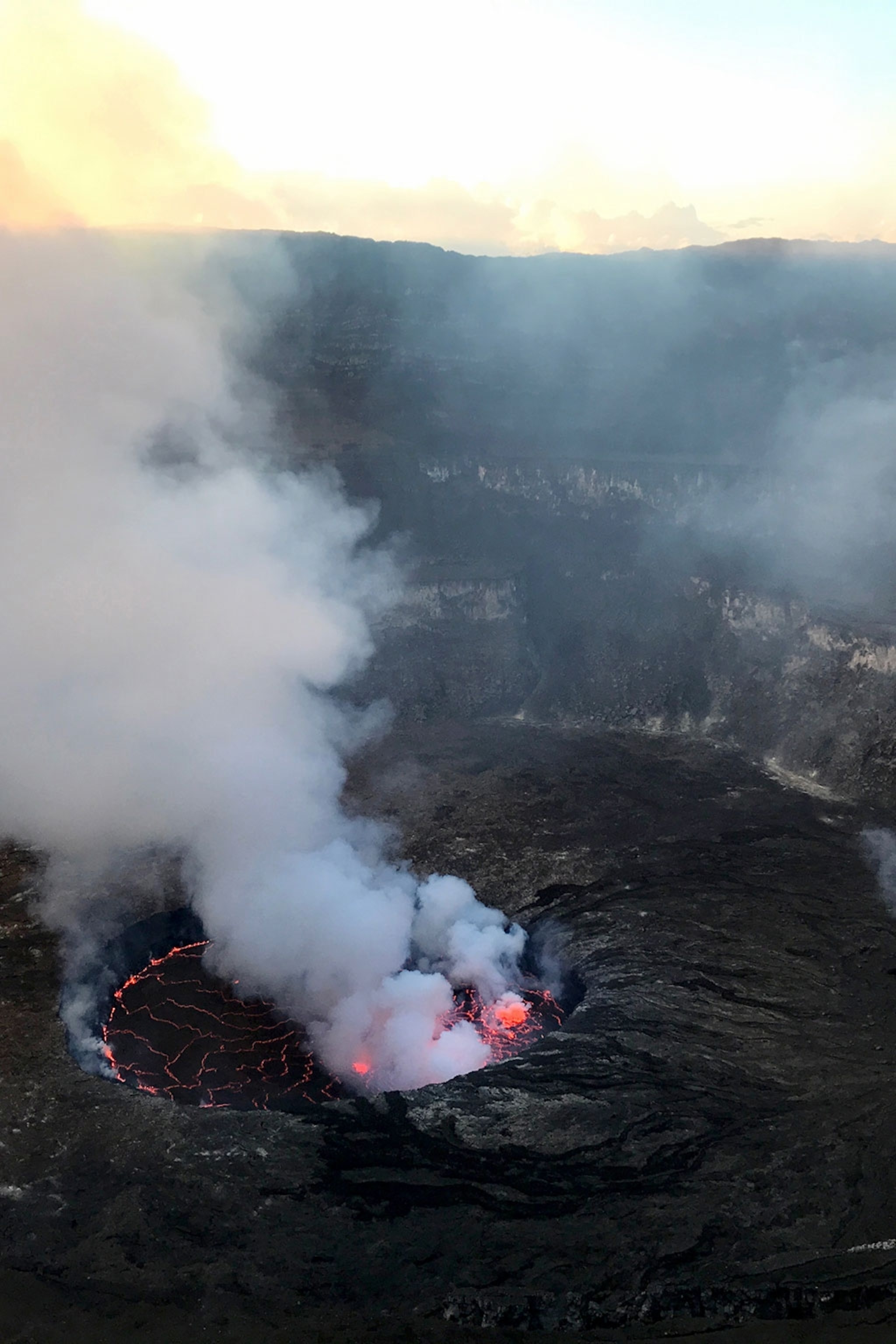 Calm Volcano Landscape In Fog Wallpapers