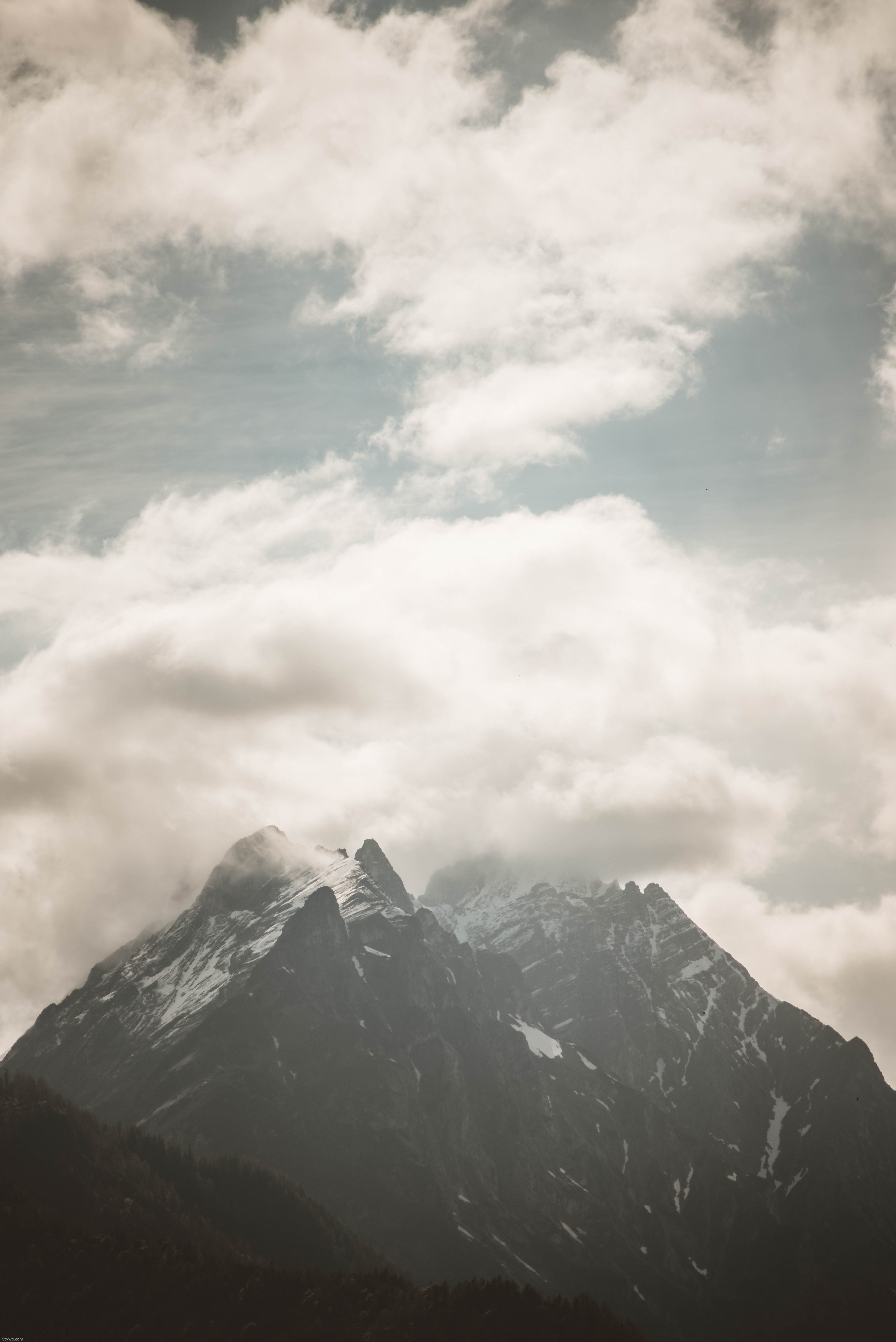 Calm Volcano Landscape In Fog Wallpapers