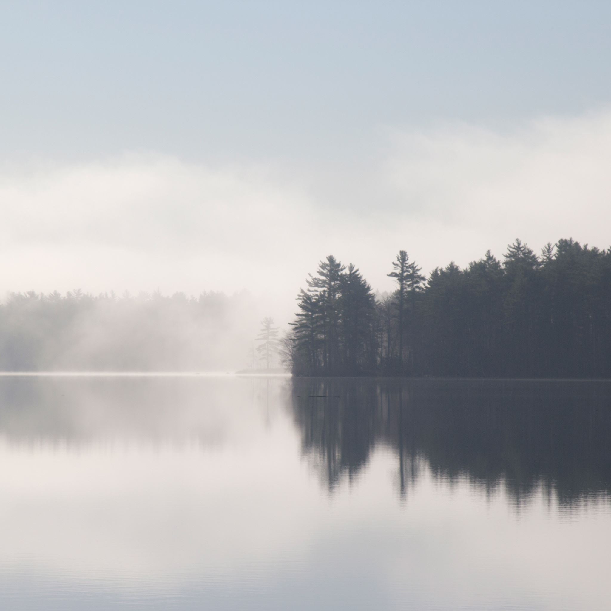 Calm Volcano Landscape In Fog Wallpapers