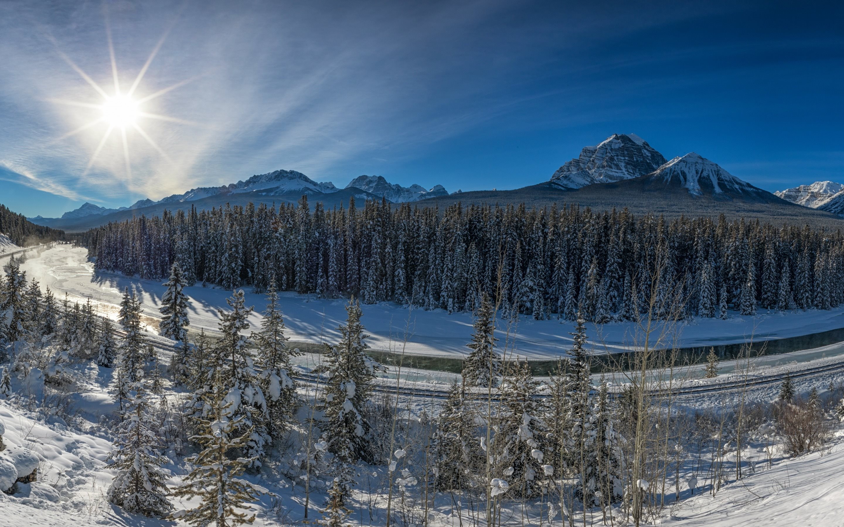 Canada Canadian Rockies In Winter Wallpapers