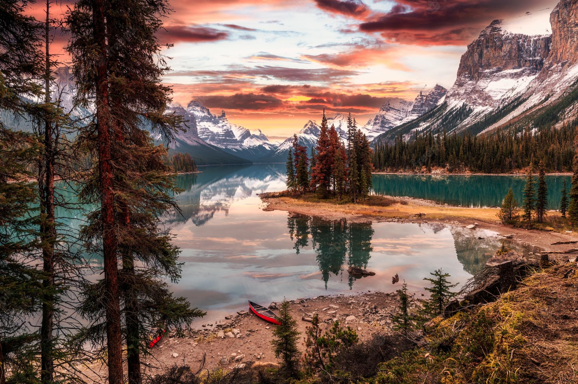 Canadian Rockies Dramatic Sunset Wallpapers