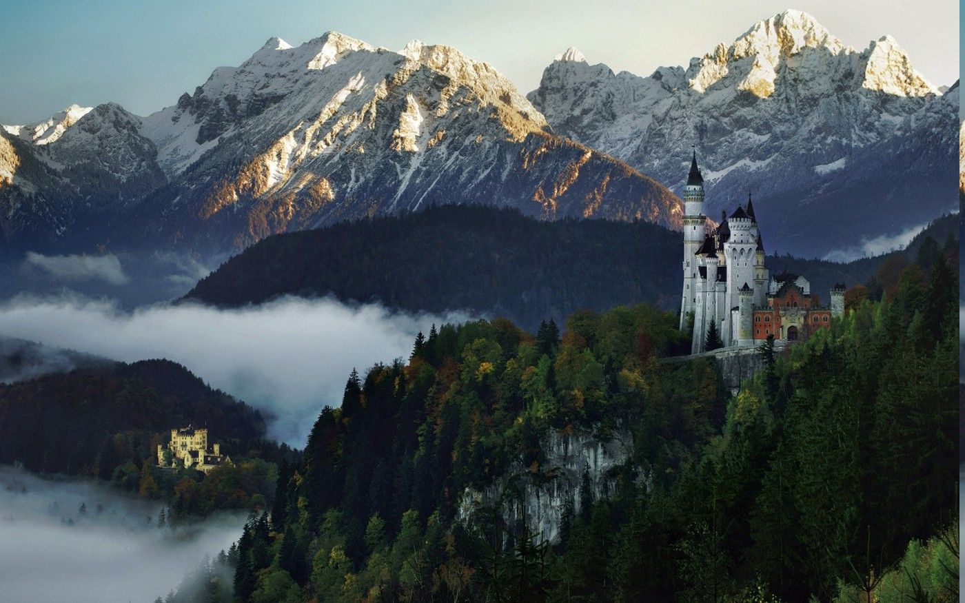 Castle In The Forest Top Of Mountains Wallpapers