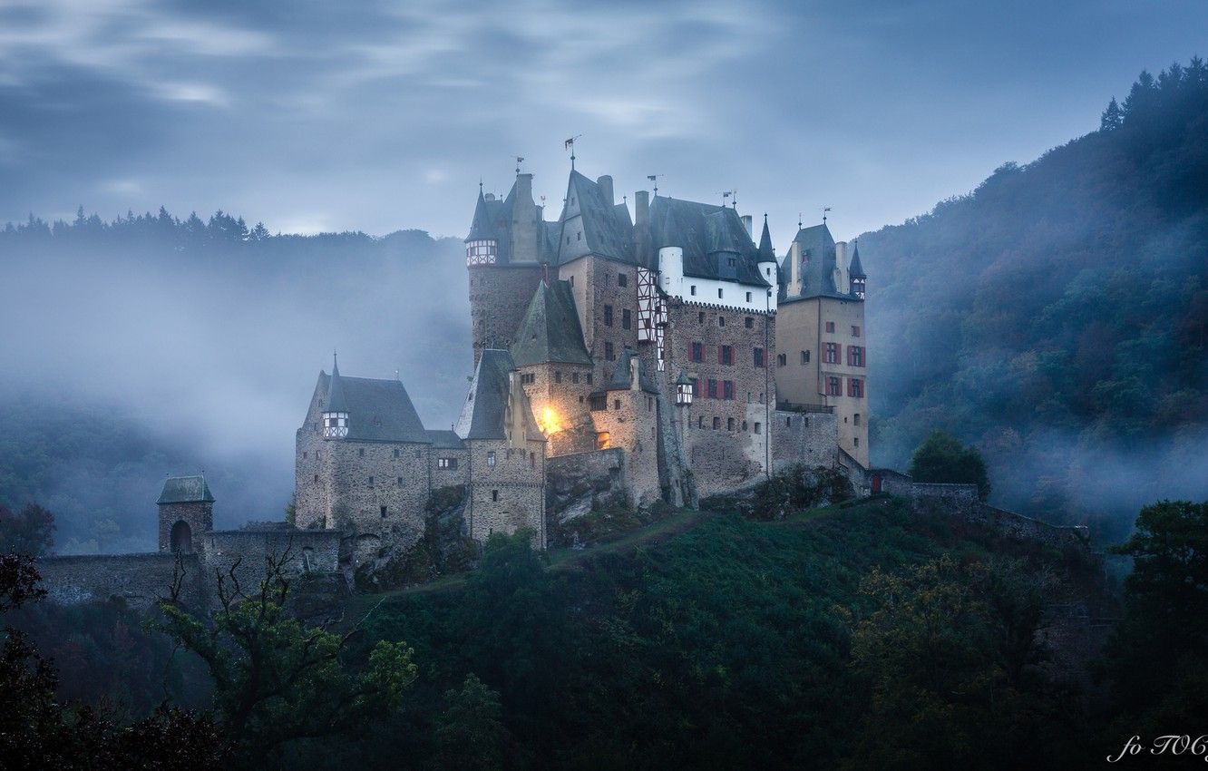 Castle In The Forest Top Of Mountains Wallpapers