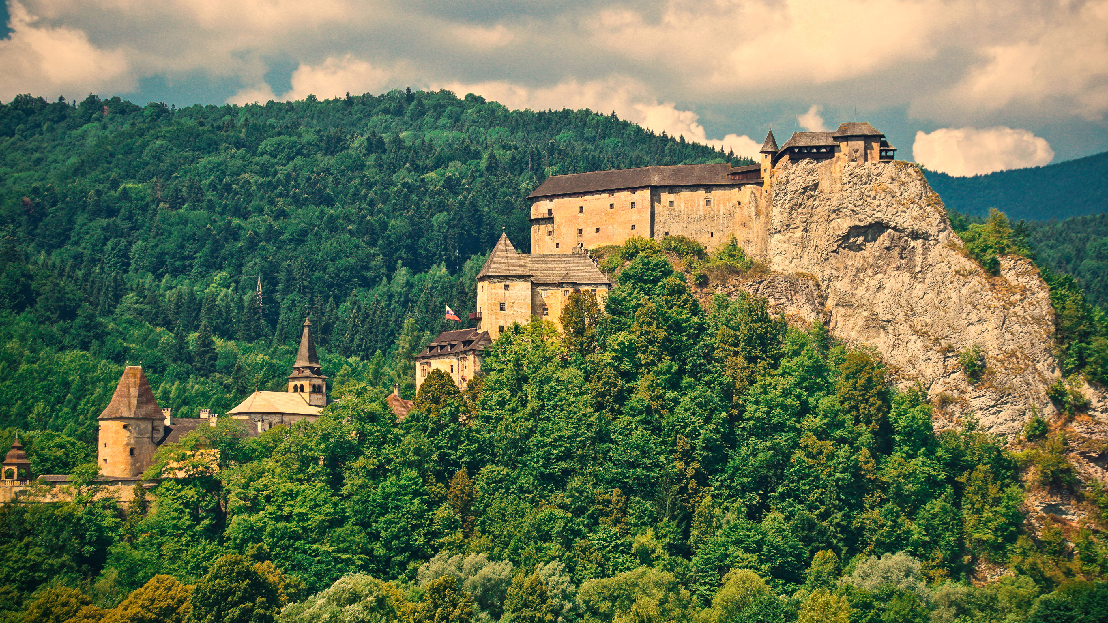 Castle In The Forest Top Of Mountains Wallpapers