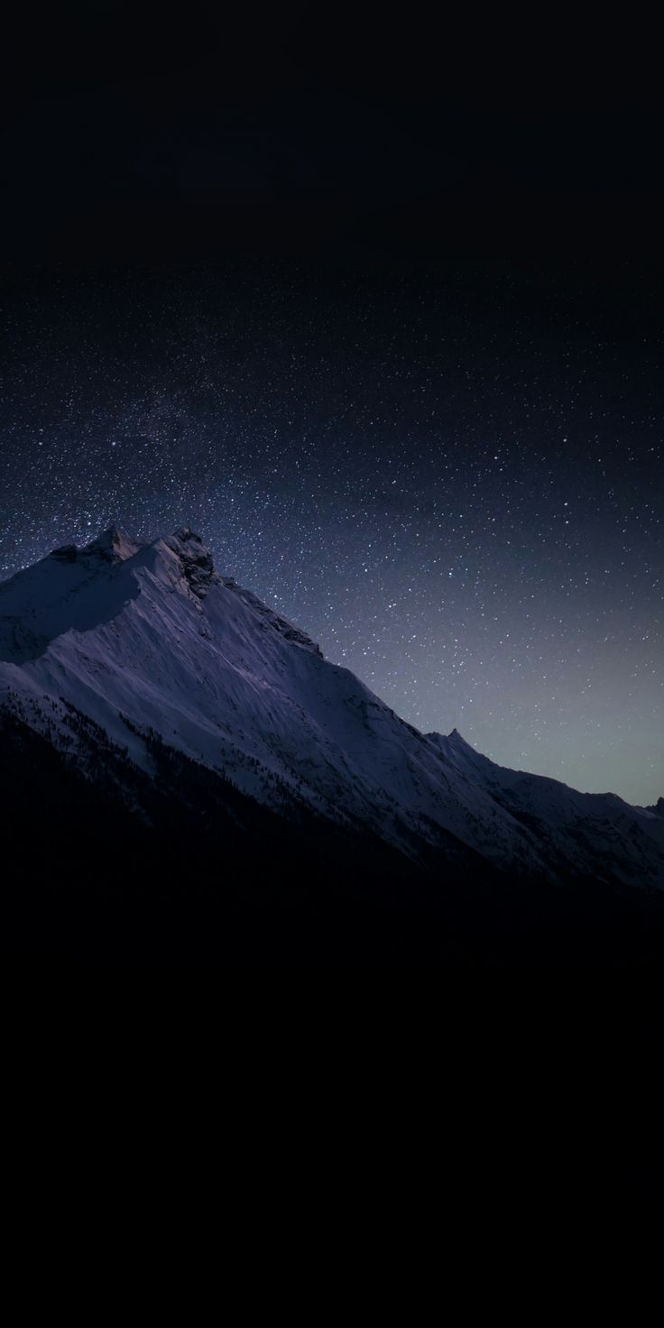 Clean Night Sky And Mountains Peak Wallpapers