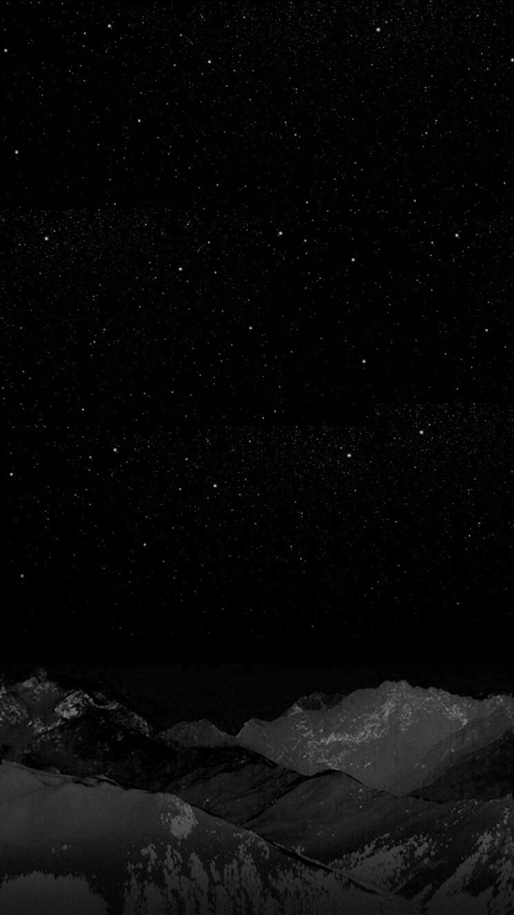 Clean Night Sky And Mountains Peak Wallpapers