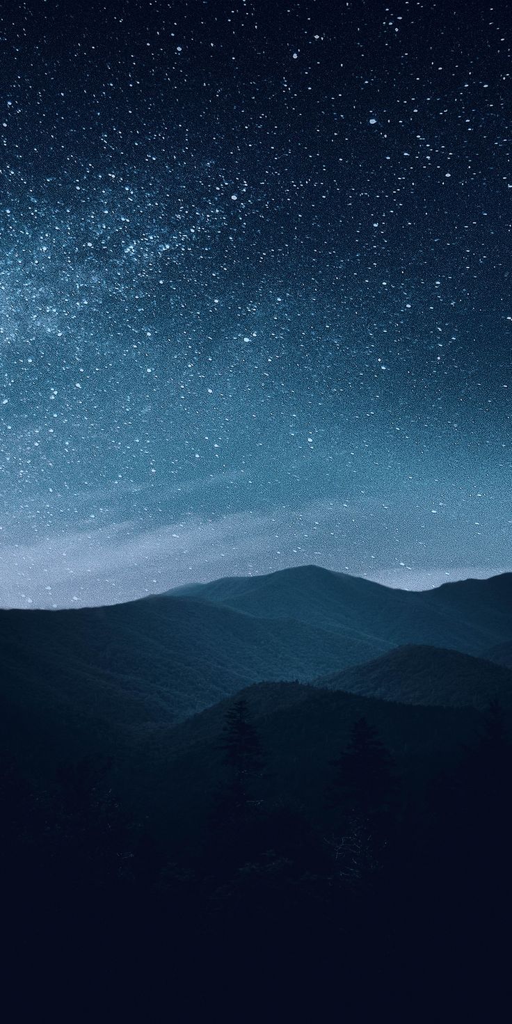 Clean Night Sky And Mountains Peak Wallpapers