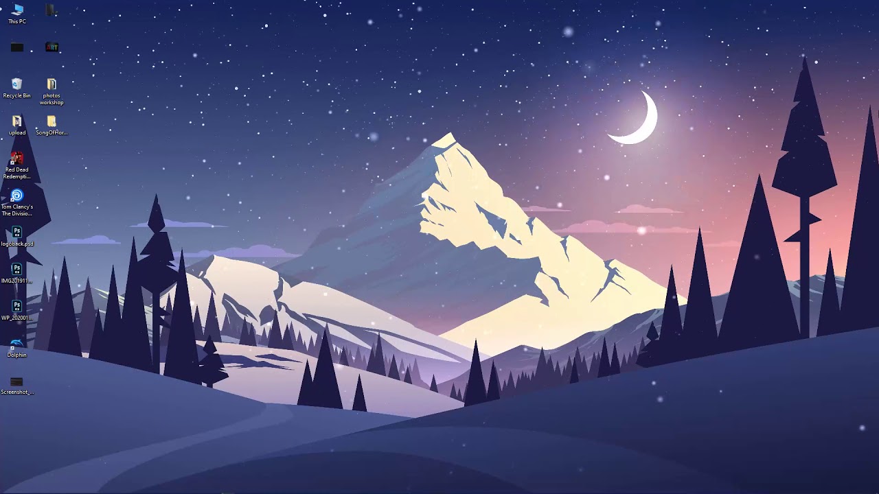 Clean Night Sky And Mountains Peak Wallpapers
