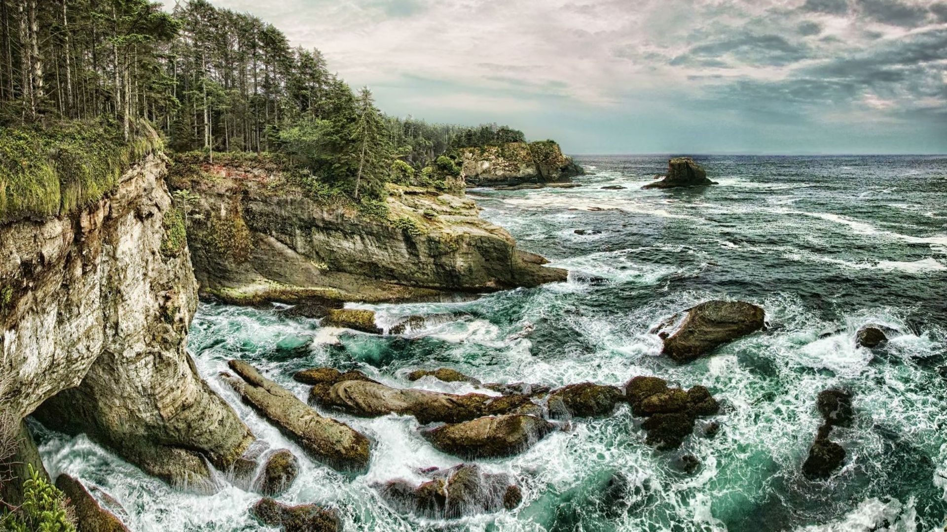 Cliff Ocean Horizon Cloud Coastline Wallpapers