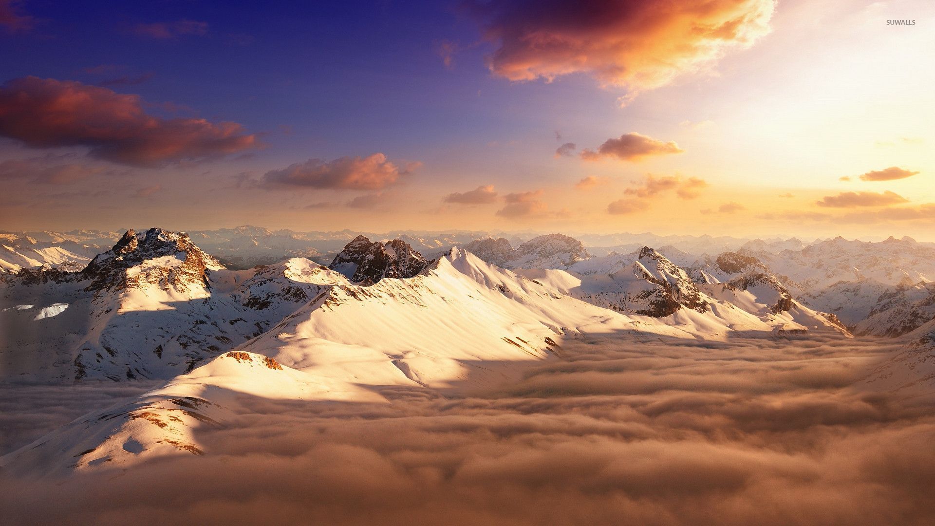 Clouds Mountains Peaks Wallpapers