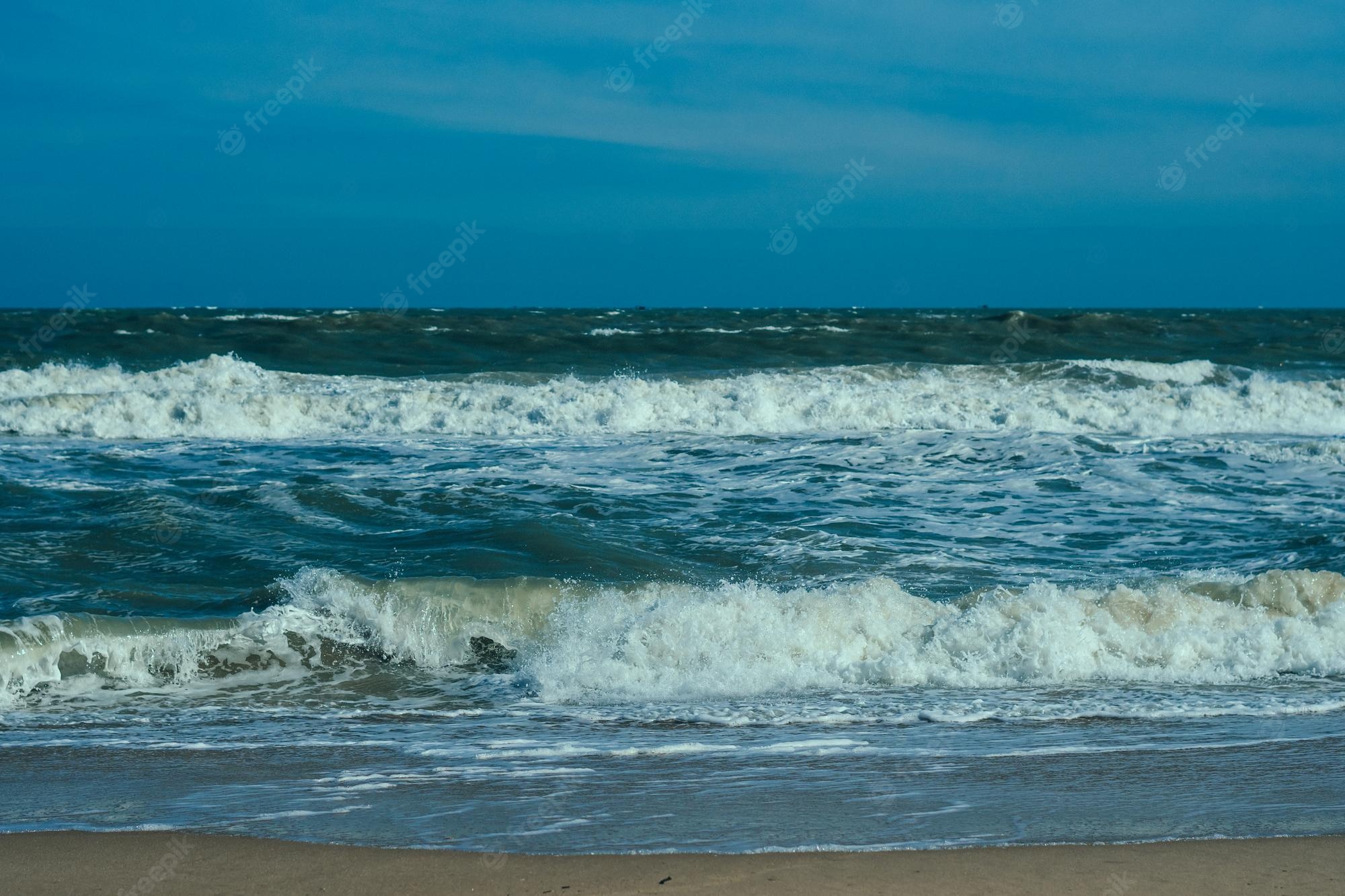 Cloudy Coastline Ocean Horizon Wallpapers