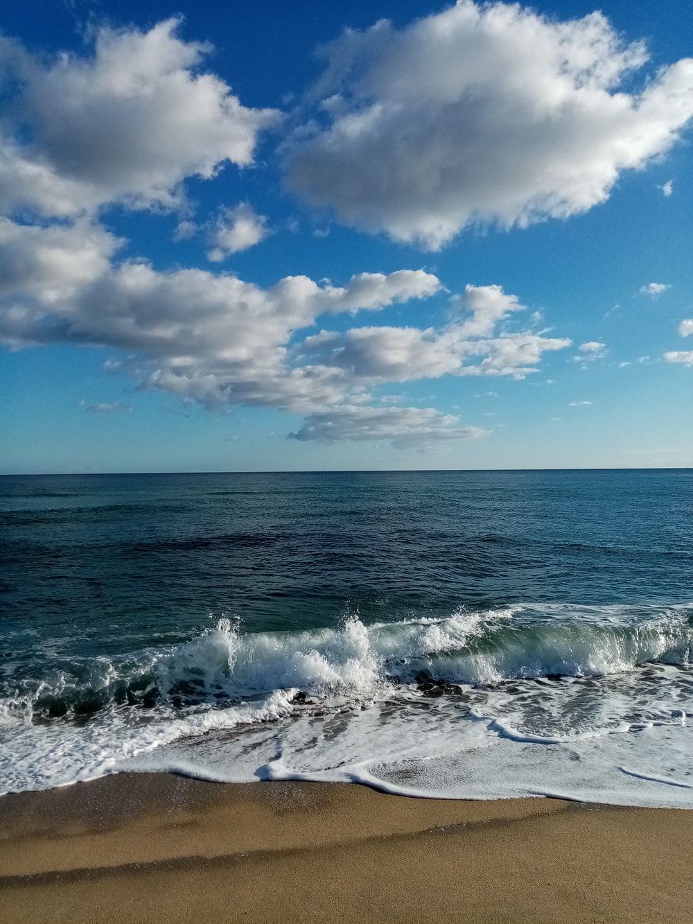 Cloudy Coastline Ocean Horizon Wallpapers