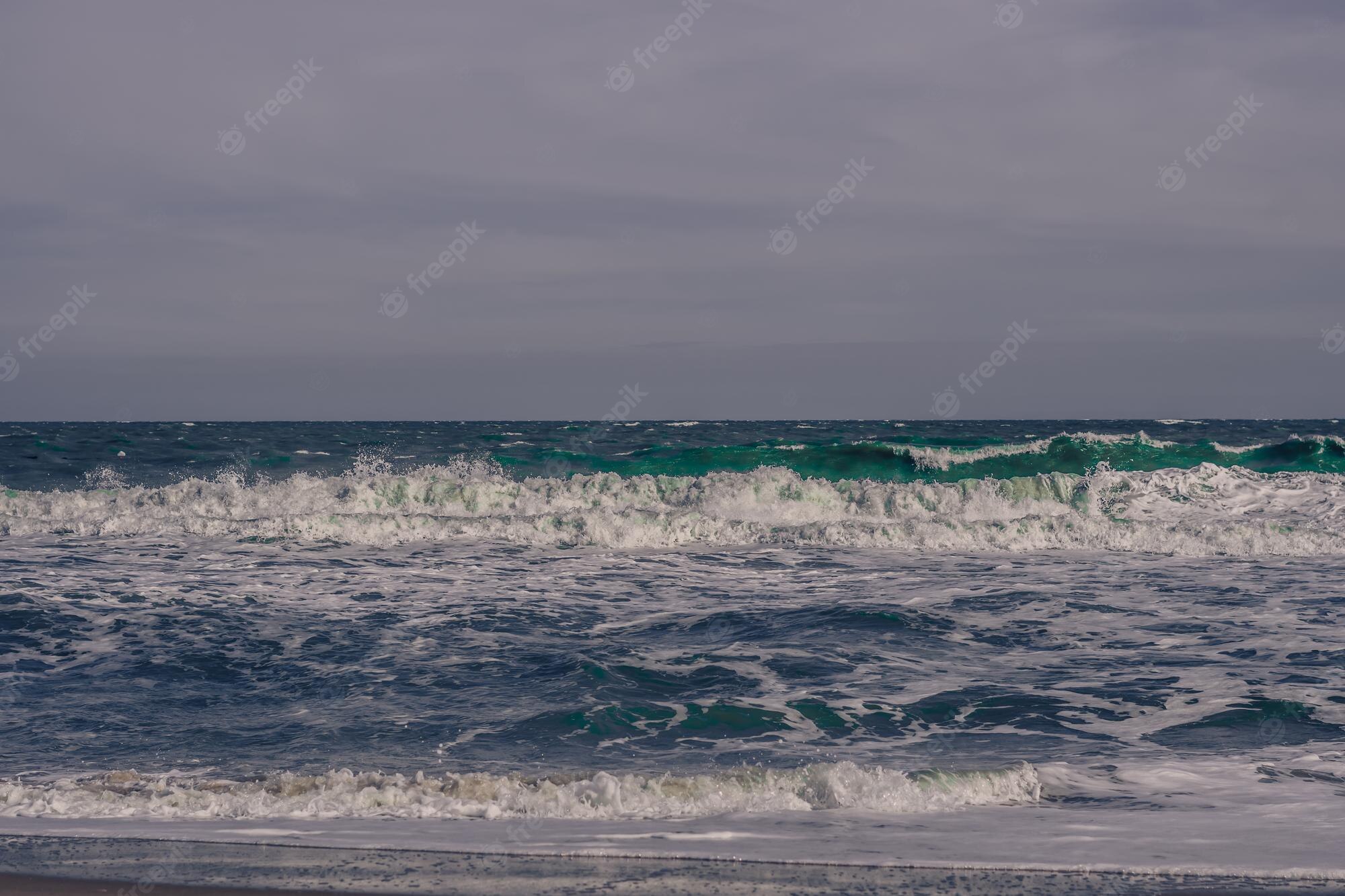 Cloudy Coastline Ocean Horizon Wallpapers