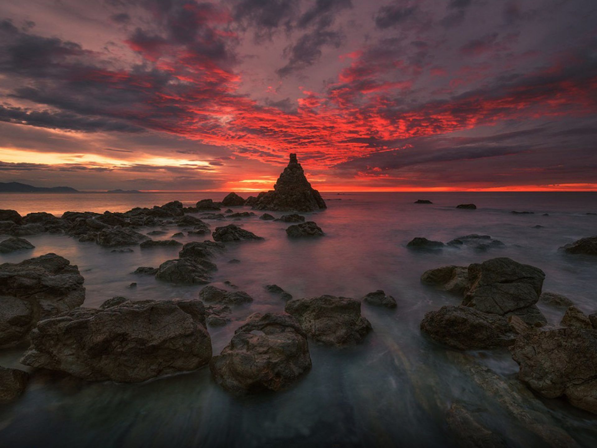 Cloudy Coastline Ocean Horizon Wallpapers