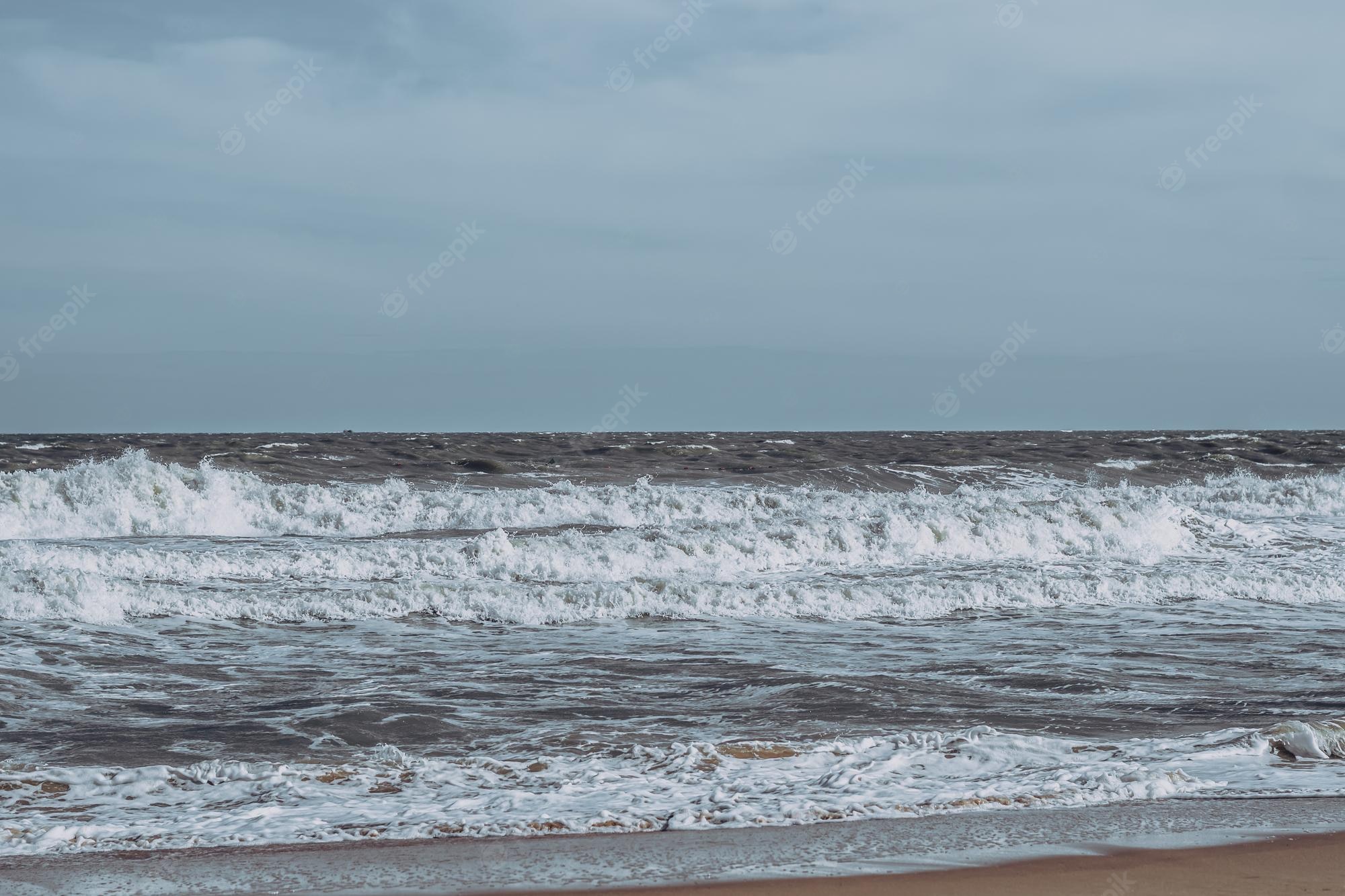 Cloudy Coastline Ocean Horizon Wallpapers