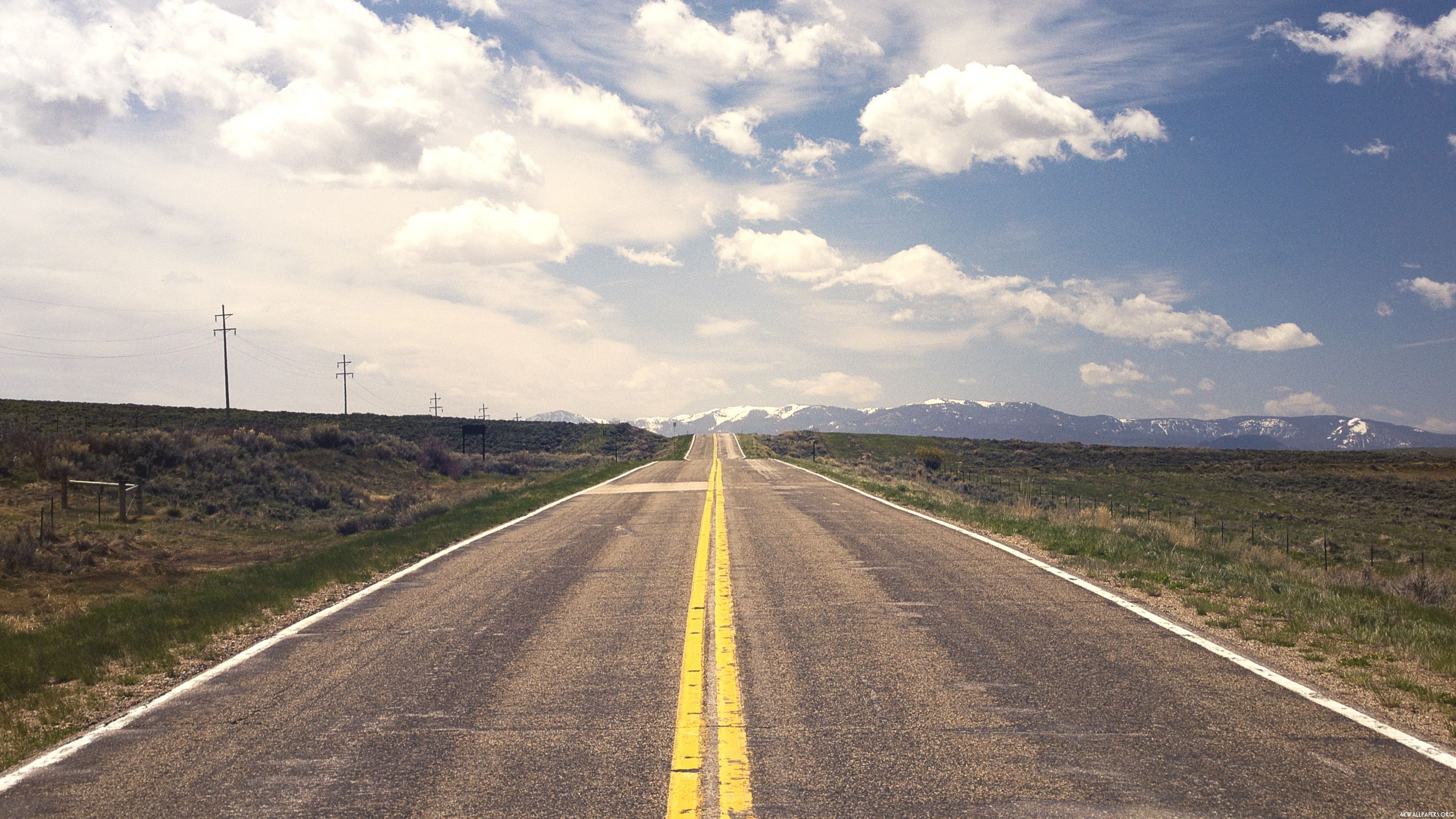 Cloudy Empty Road Wallpapers