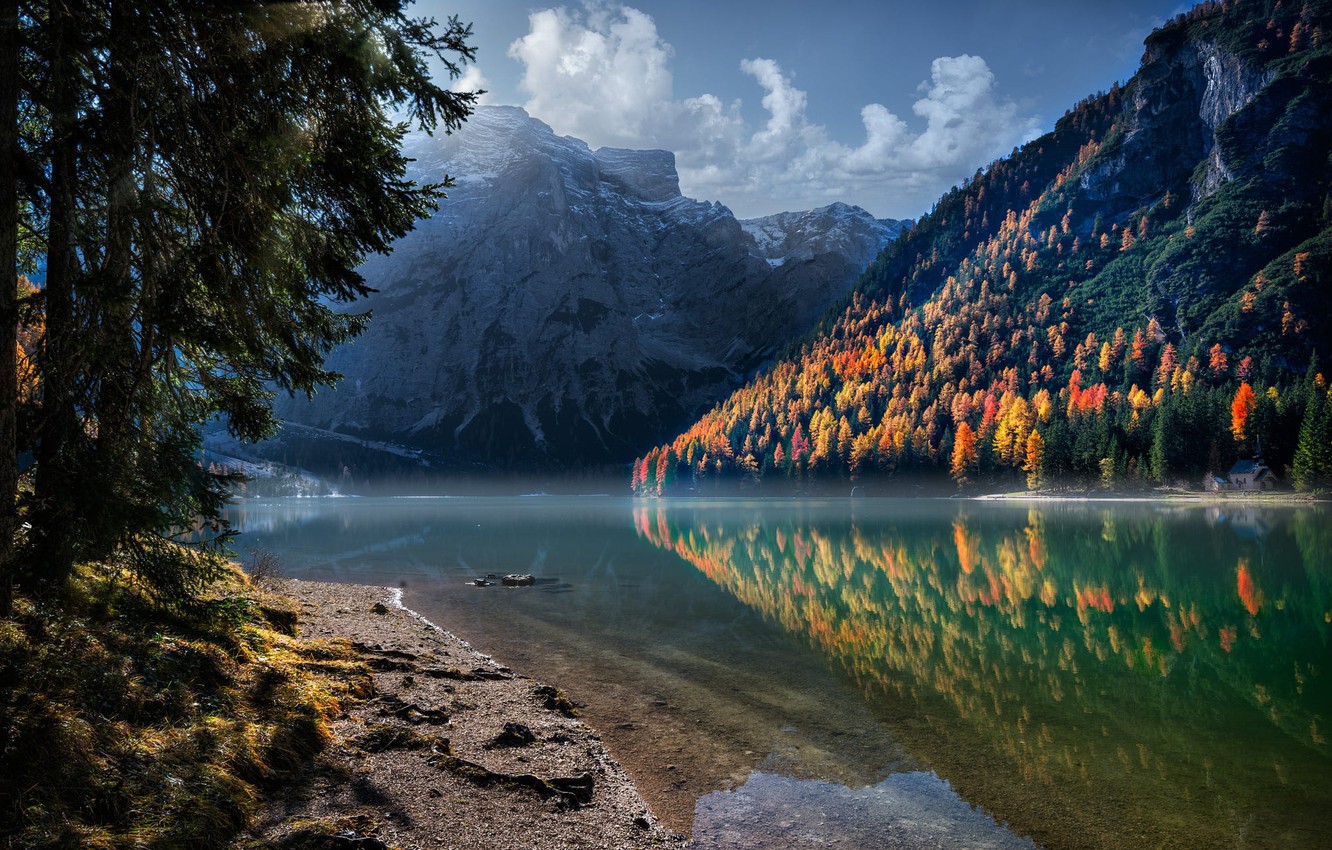 Cloudy Forest Mountains And Lake Wallpapers