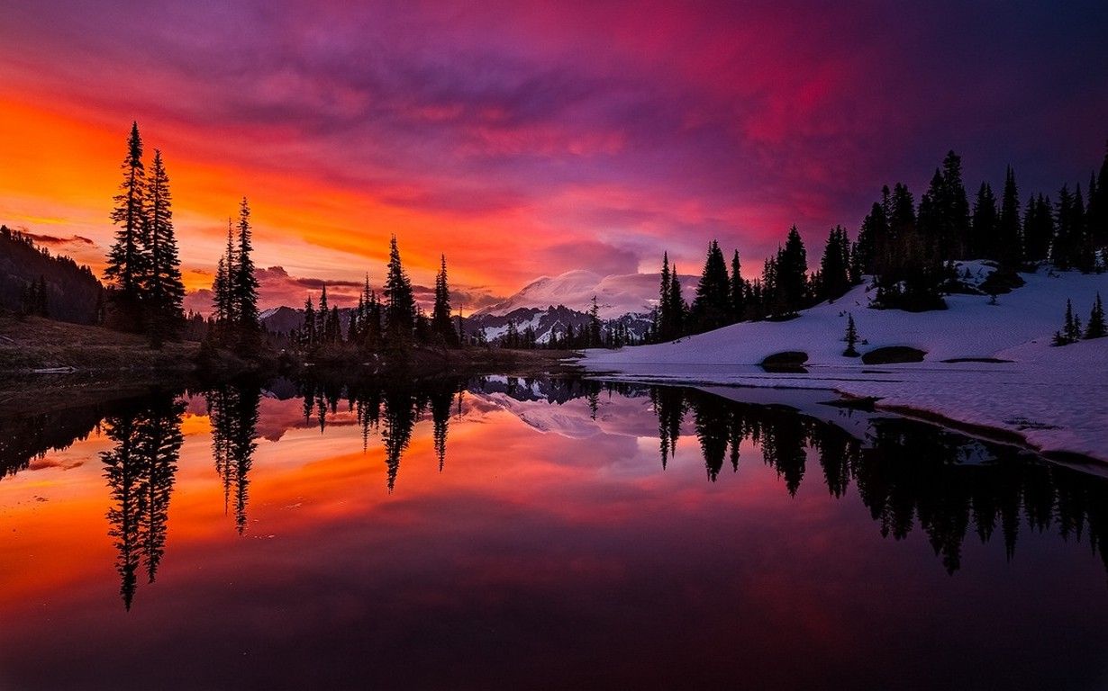 Cloudy Forest Mountains And Lake Wallpapers