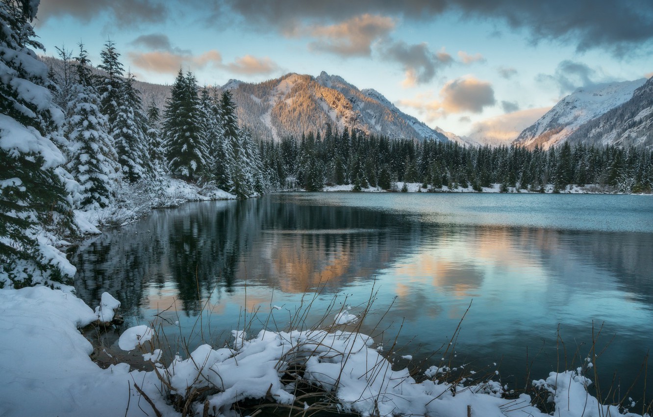 Cloudy Forest Mountains And Lake Wallpapers