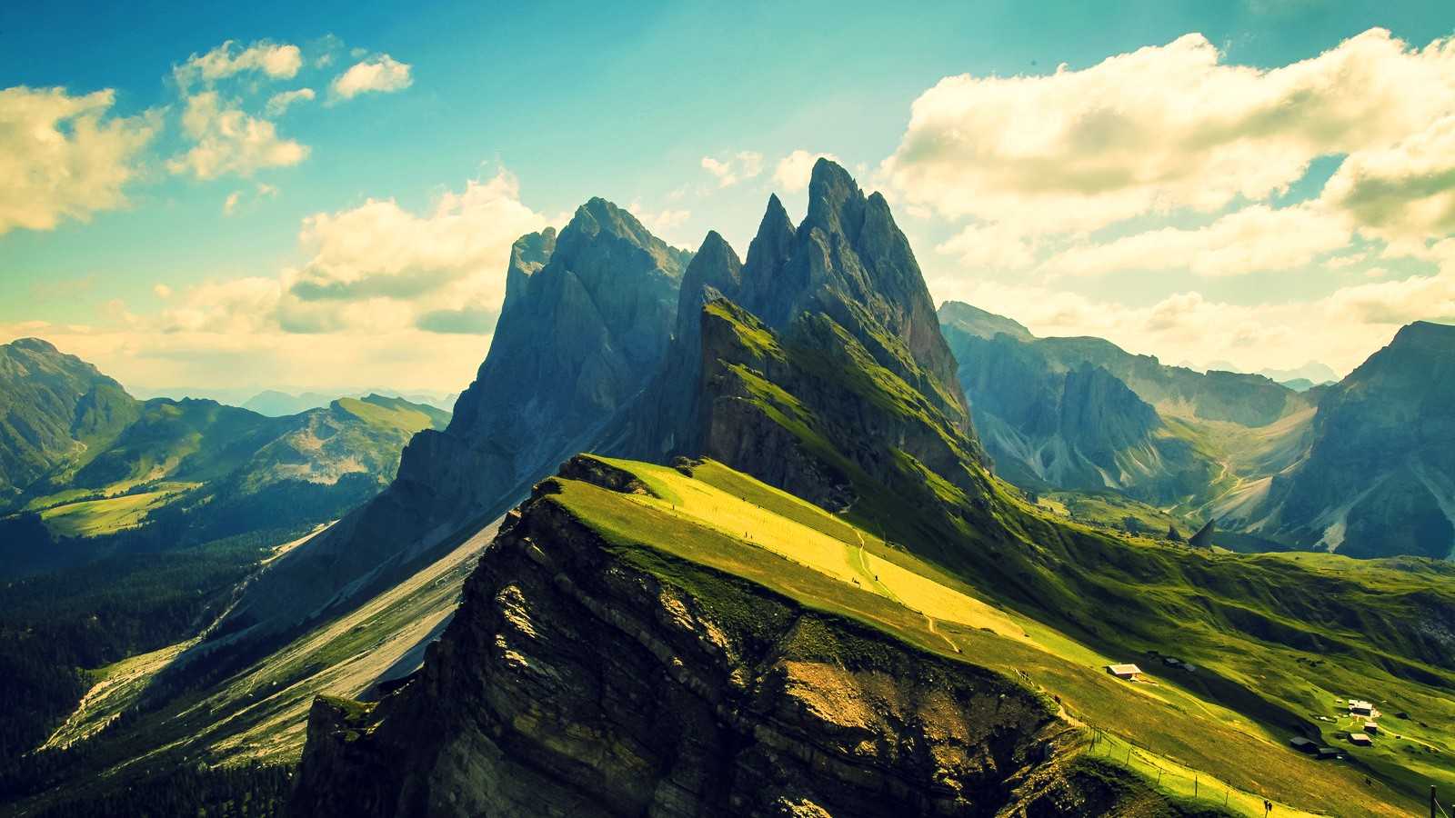 Cloudy Green Mountain Peak Wallpapers