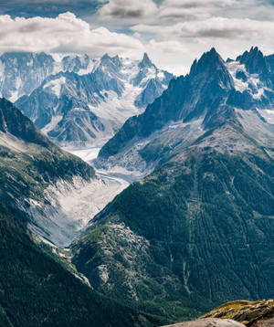 Cloudy Green Mountain Peak Wallpapers