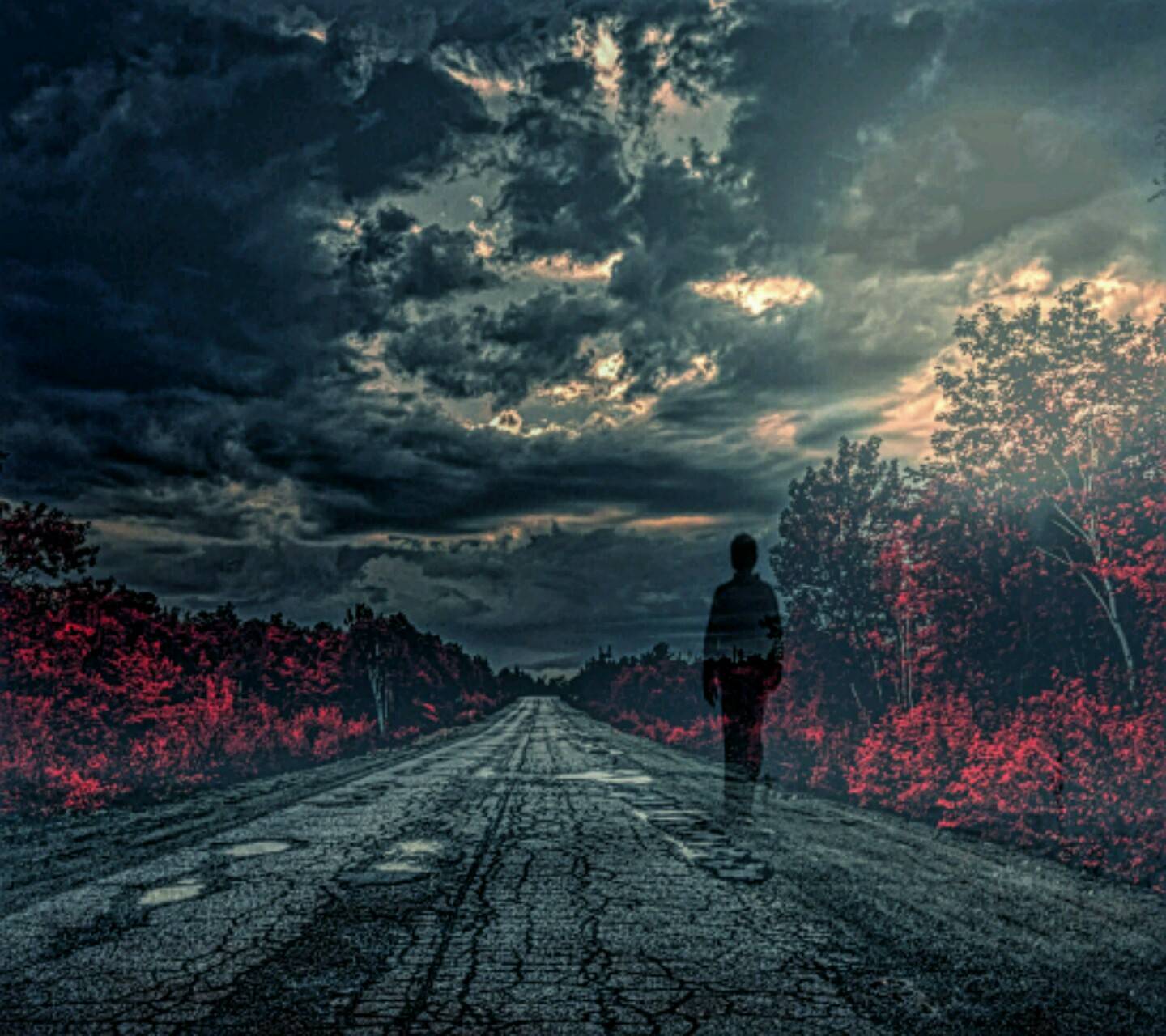 Cloudy Lonely Road Wallpapers