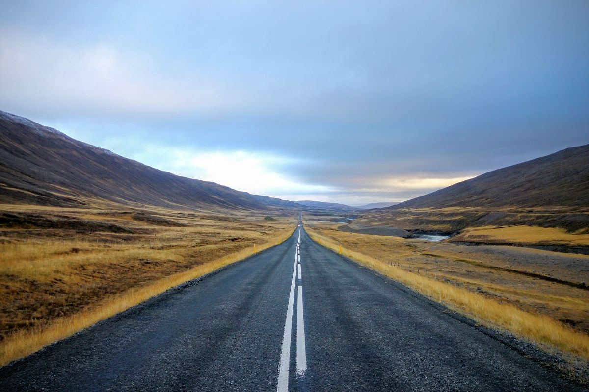 Cloudy Lonely Road Wallpapers