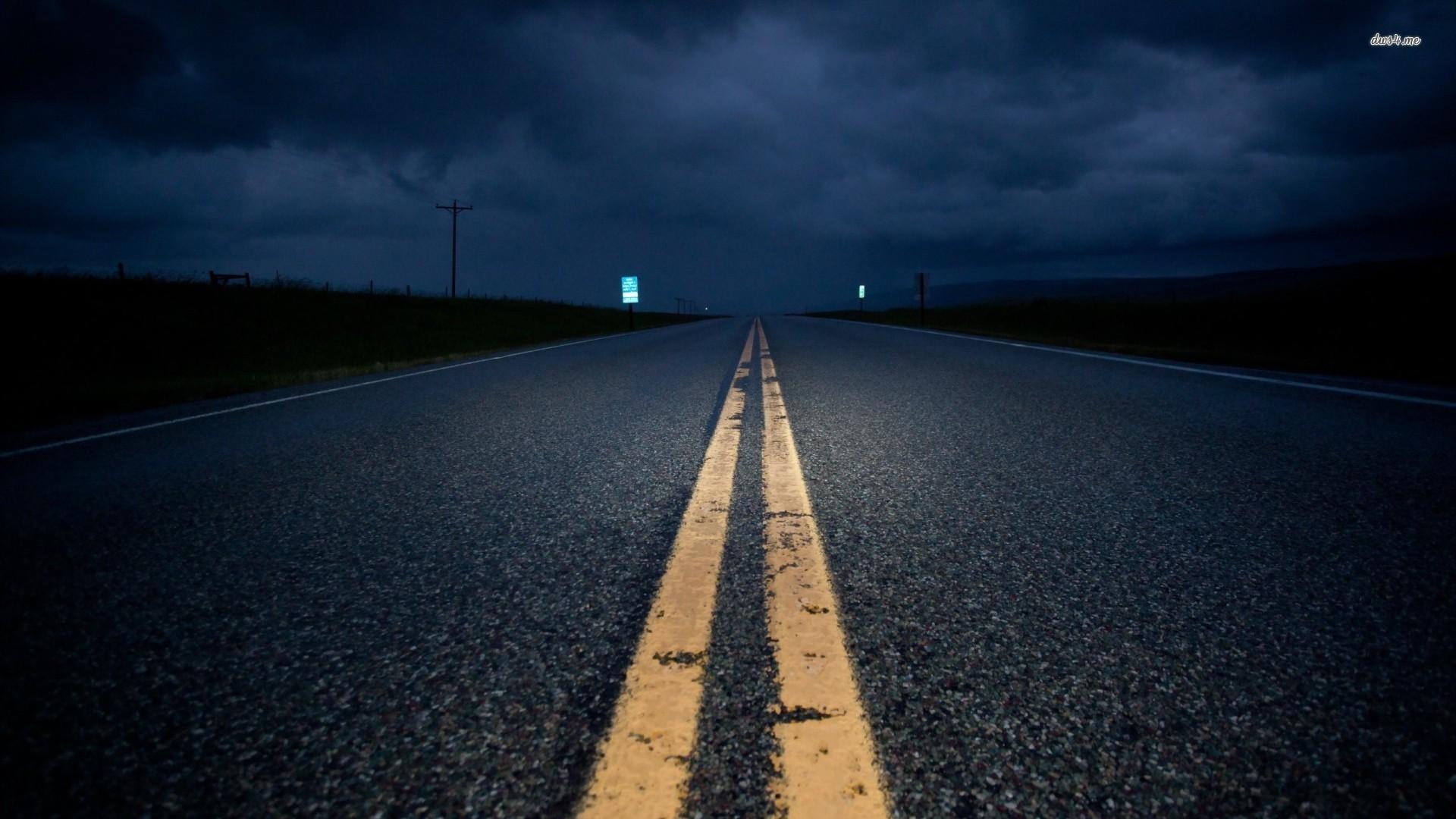 Cloudy Lonely Road Wallpapers