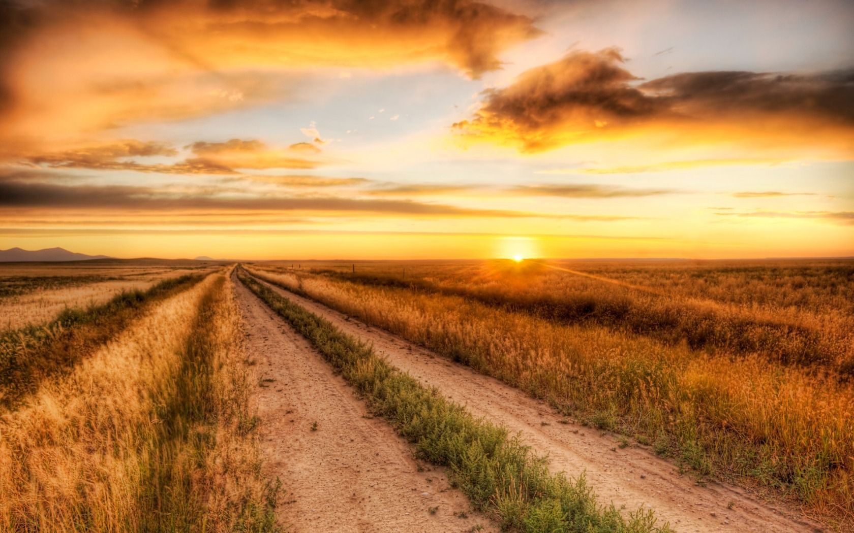 Cloudy Lonely Road Wallpapers