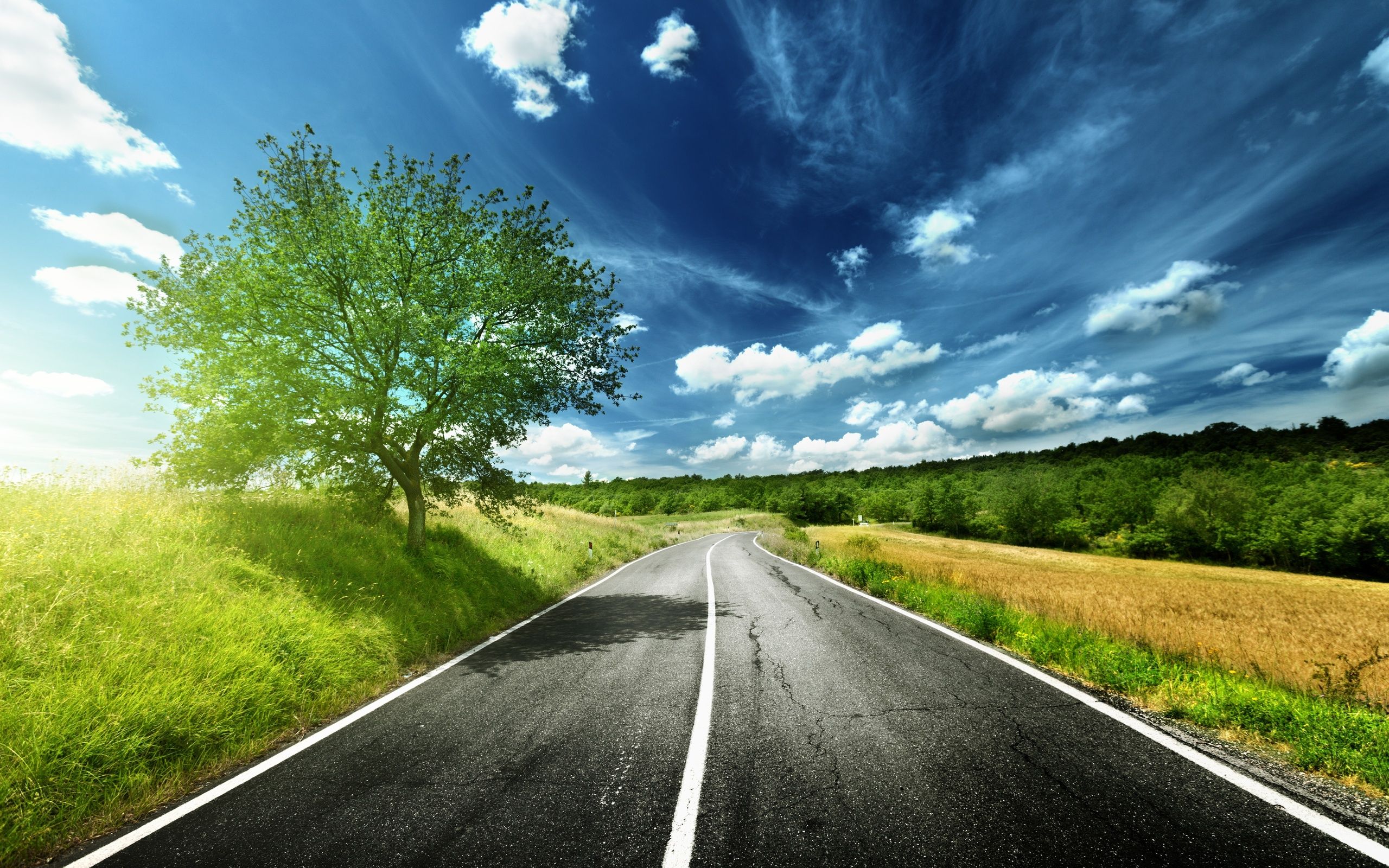 Cloudy Lonely Road Wallpapers