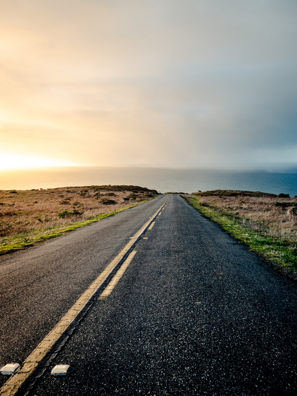 Cloudy Lonely Road Wallpapers