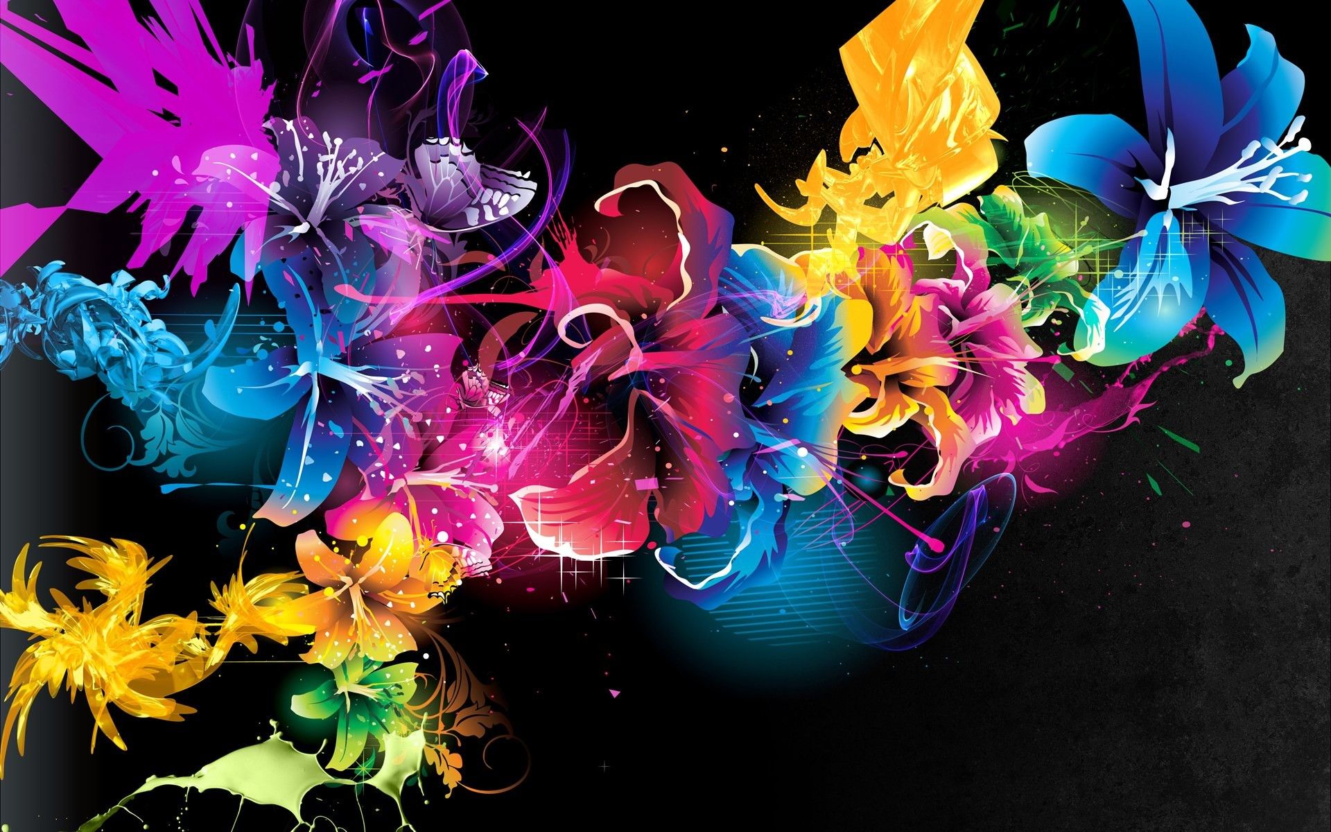 Colorful Flowers Digital Art Wallpapers