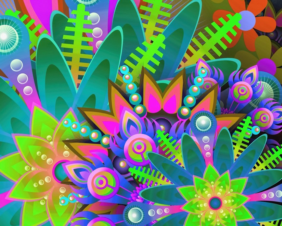 Colorful Flowers Digital Art Wallpapers