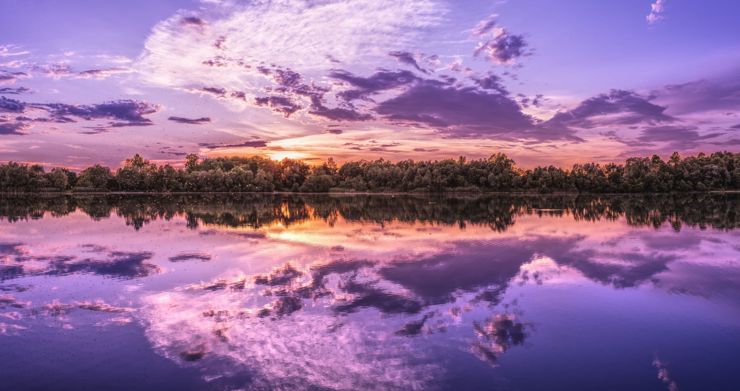 Colorful Lake And Sunset Wallpapers