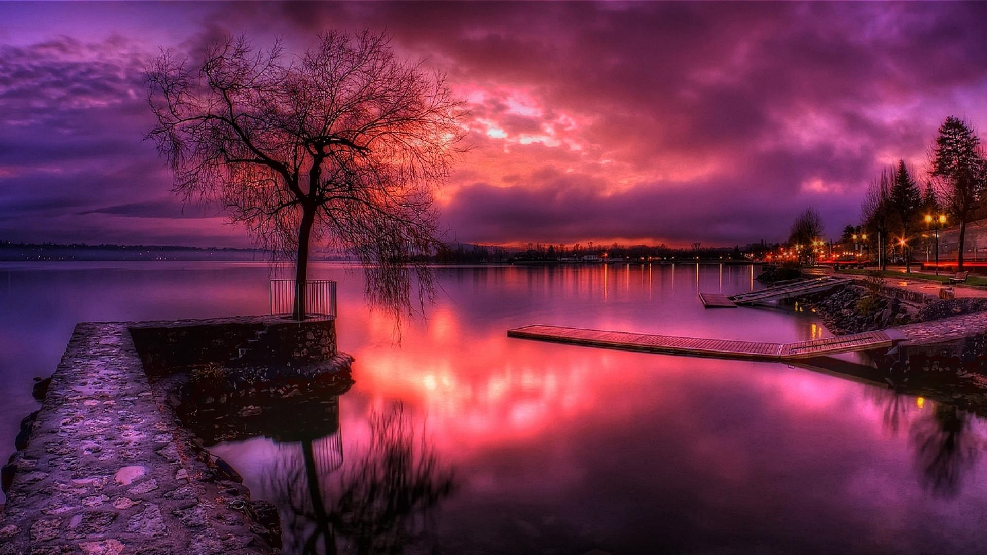 Colorful Lake And Sunset Wallpapers