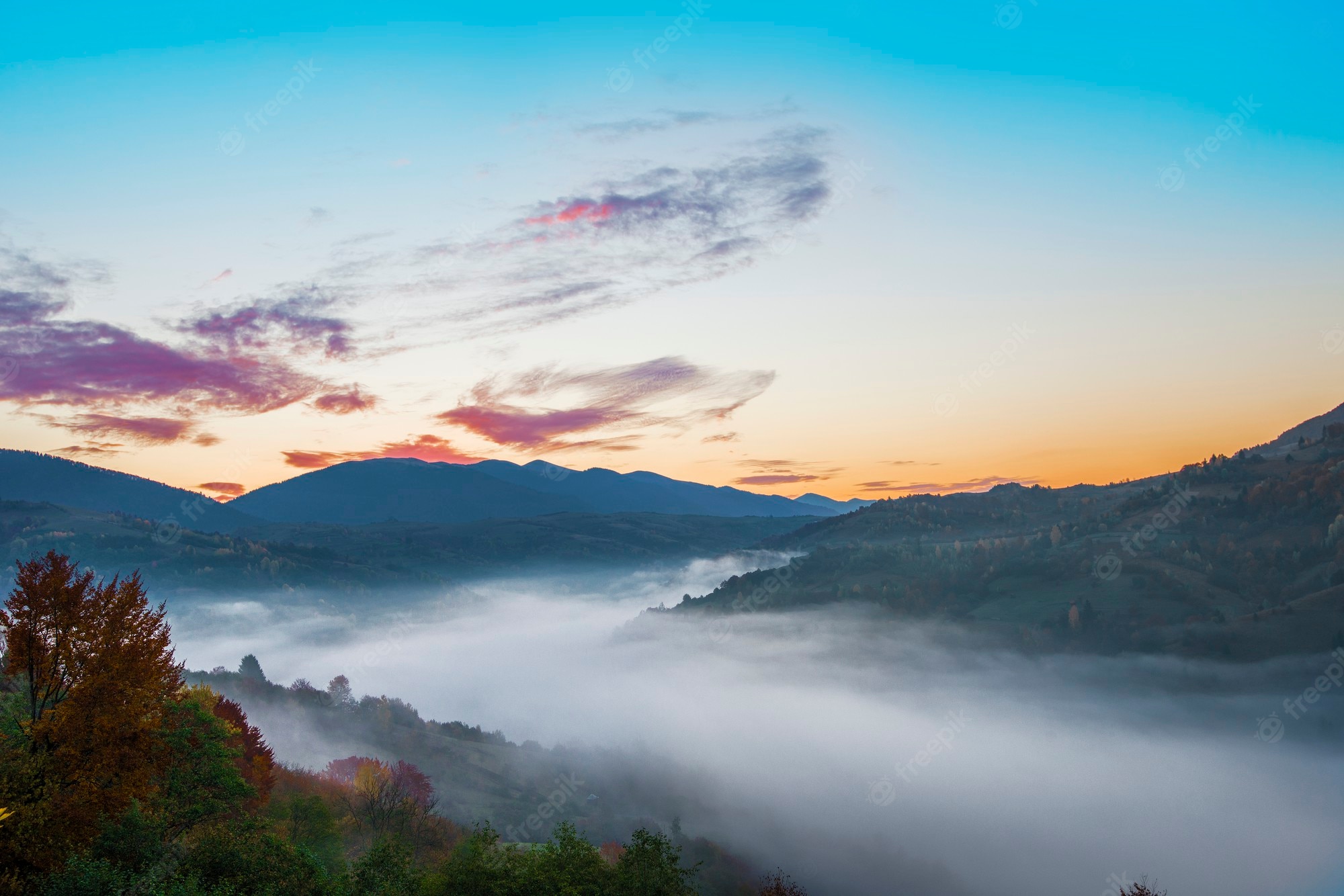 Colorful Mountain Under Blue Sky Wallpapers