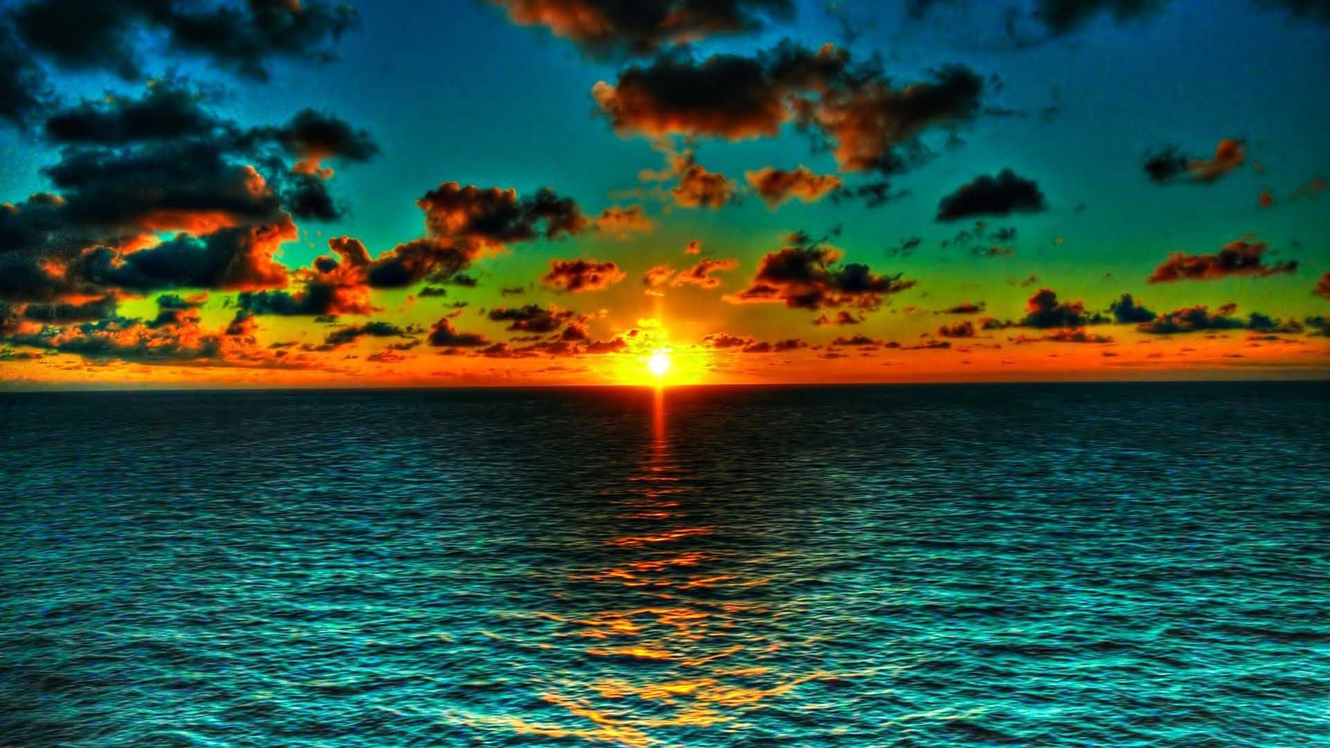 Colorful Sea Sky Clouds Wallpapers