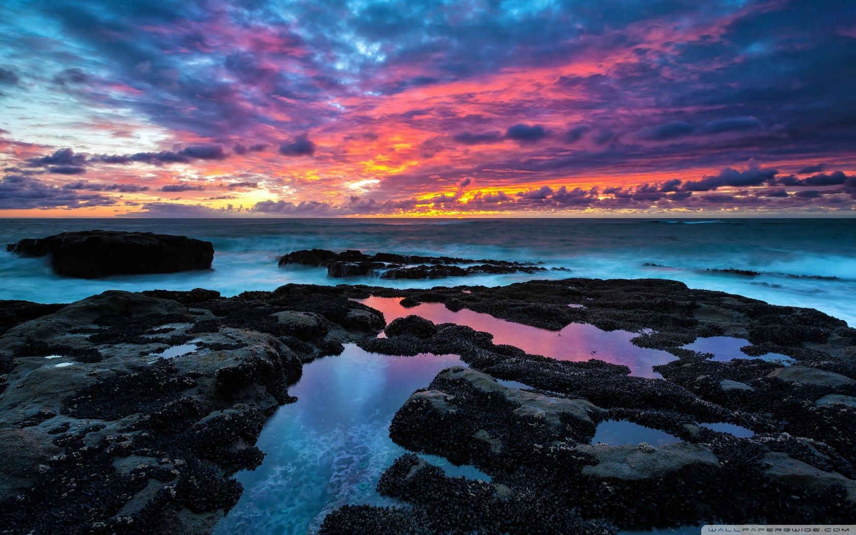 Colorful Sea Sky Clouds Wallpapers