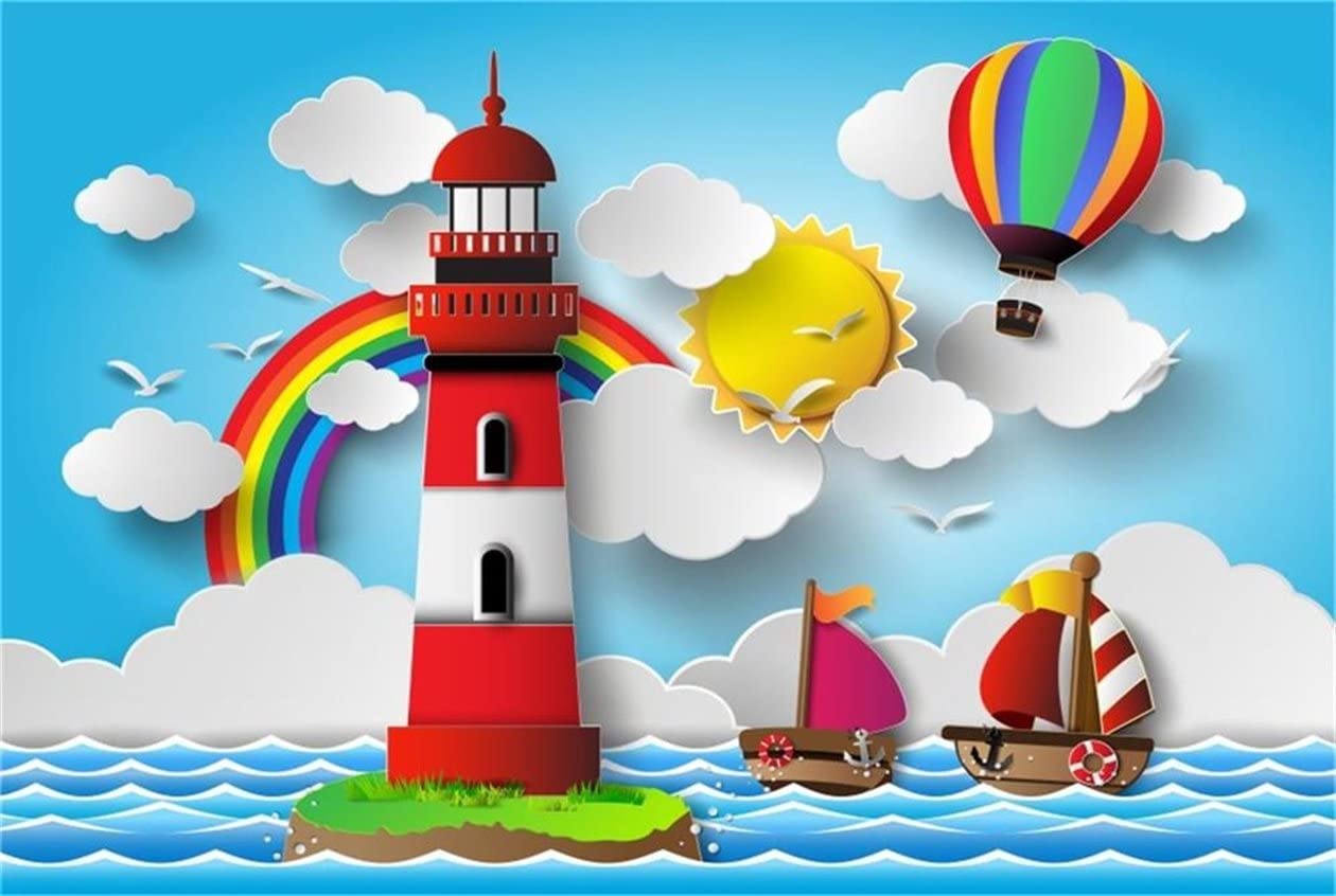 Colorful Sky Sea And Lighthouse Wallpapers