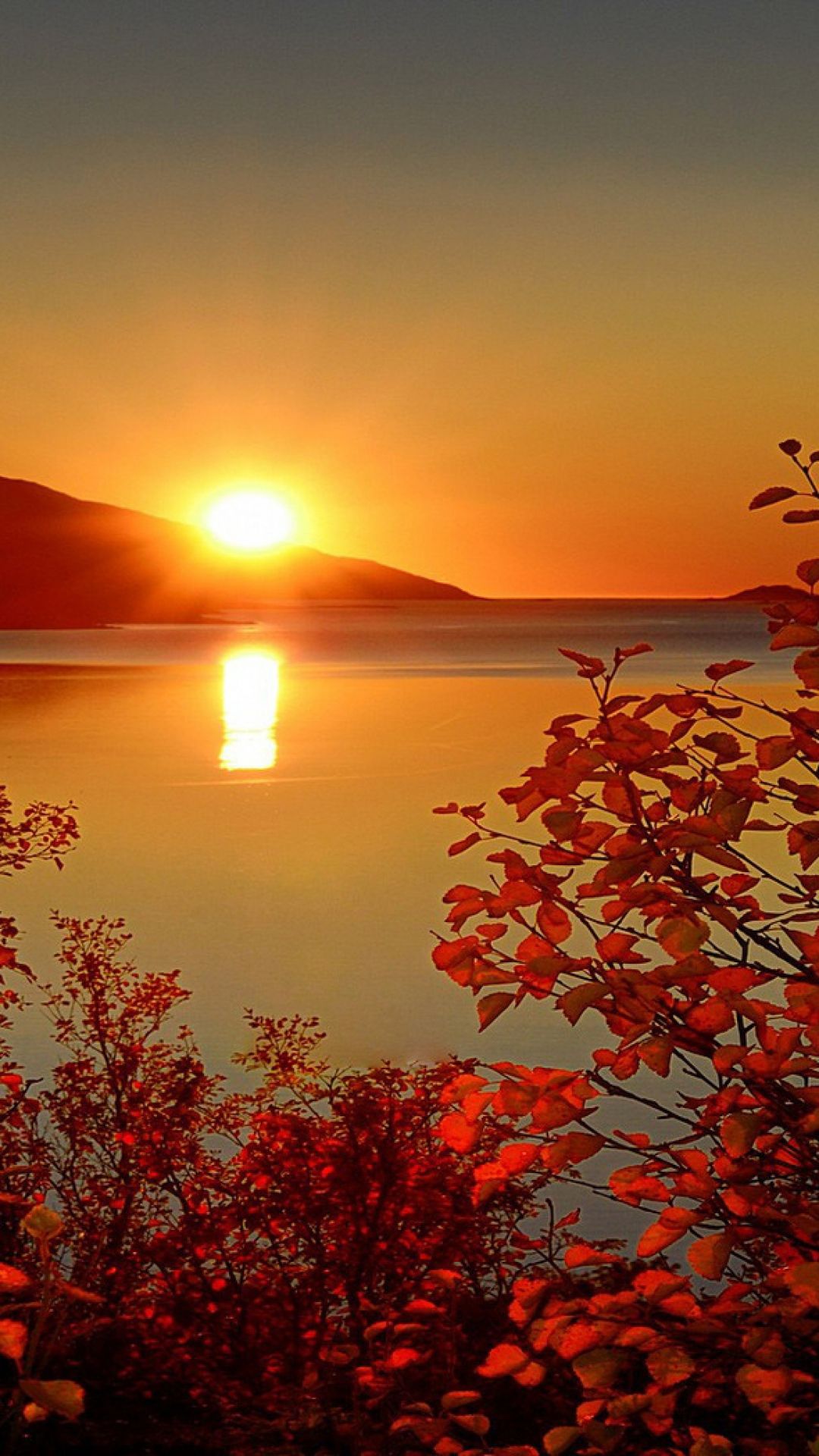 Countryside Beautiful Autumn Season Sunset Boat Landscape Moutains Wallpapers