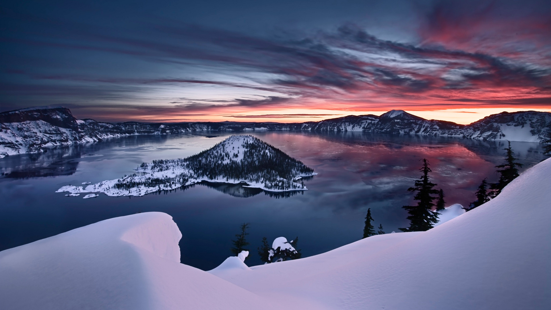 Crater Lake At Night Wallpapers