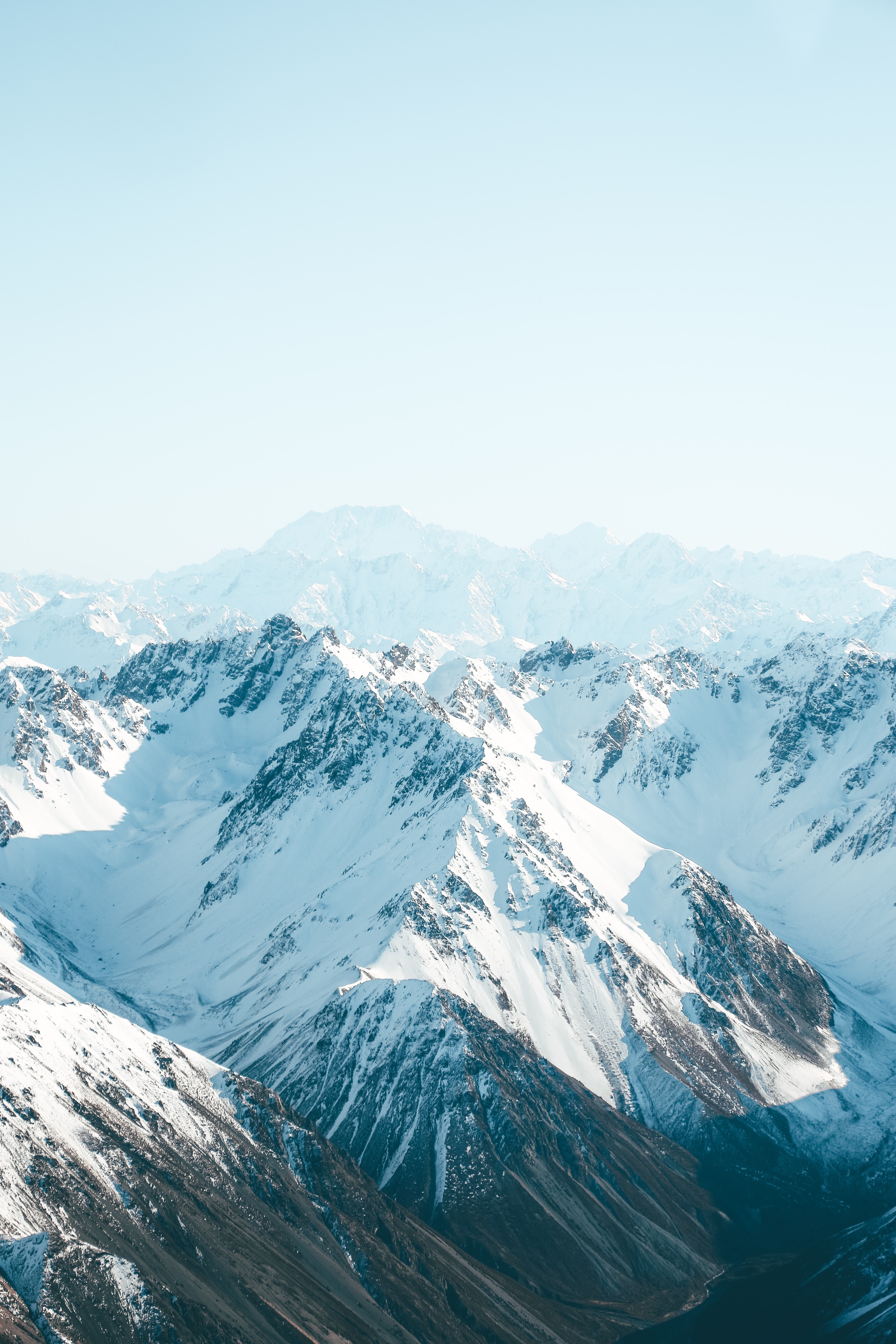 Dark Blue Sky Above Snow Covered Mountain Wallpapers