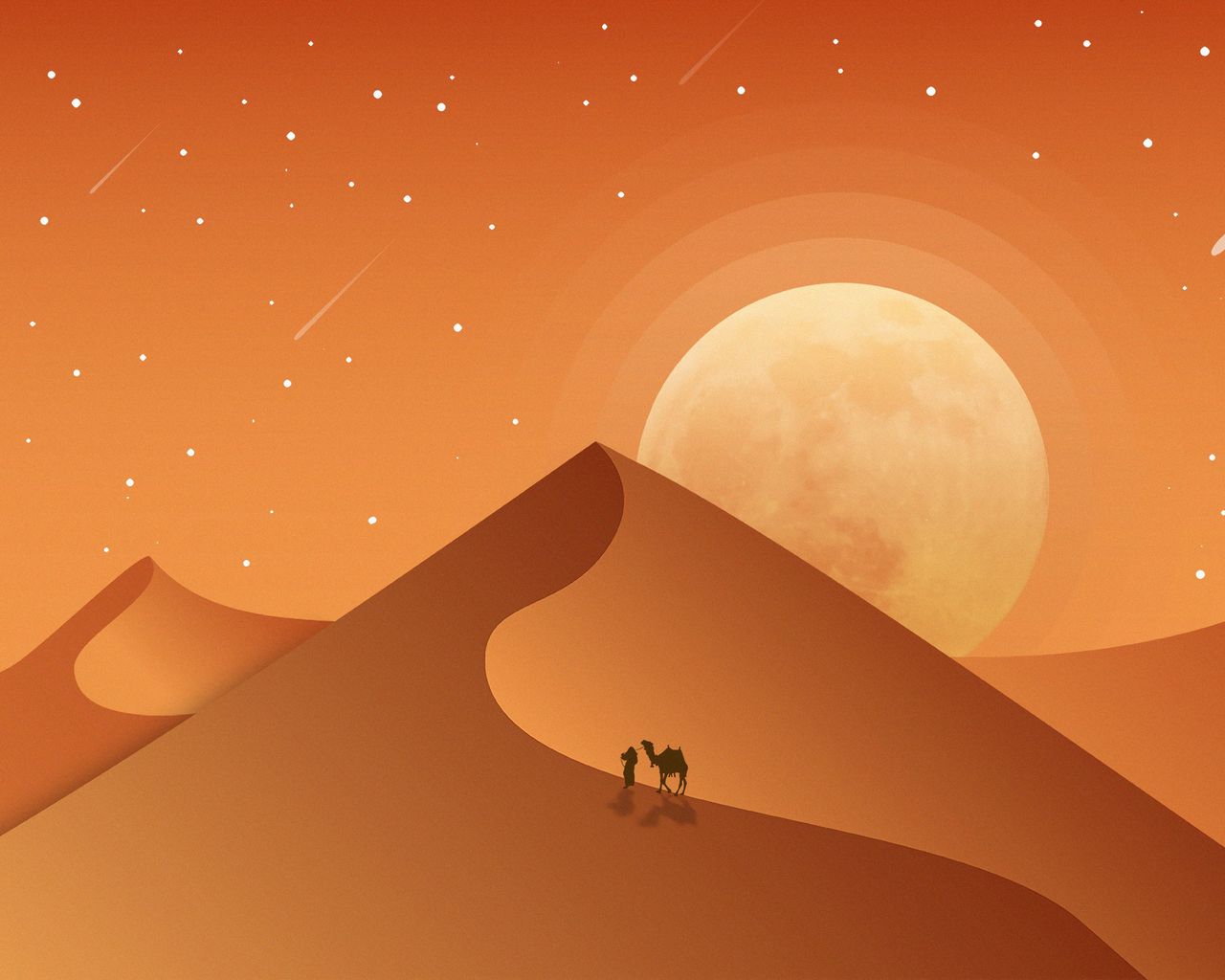 Desert Dune At Night Wallpapers