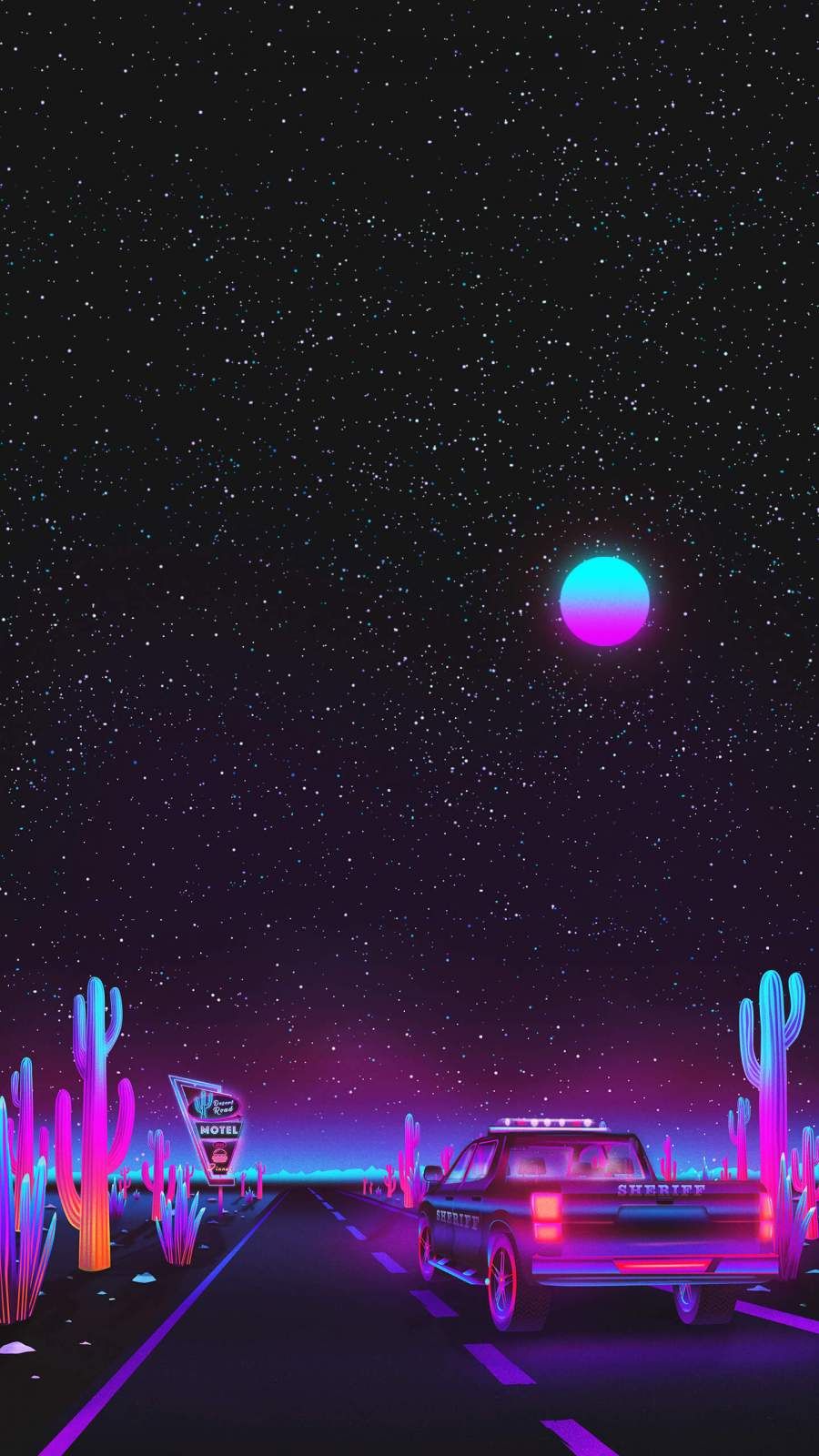 Desert In Neon Sunset Wallpapers