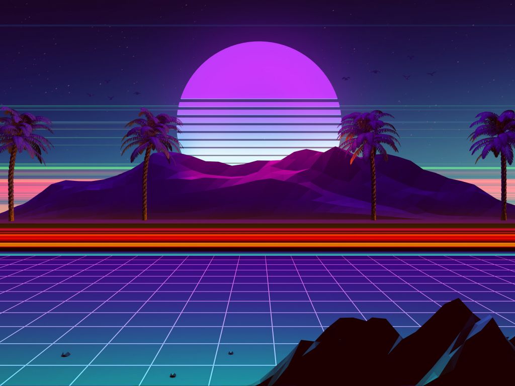 Desert In Neon Sunset Wallpapers