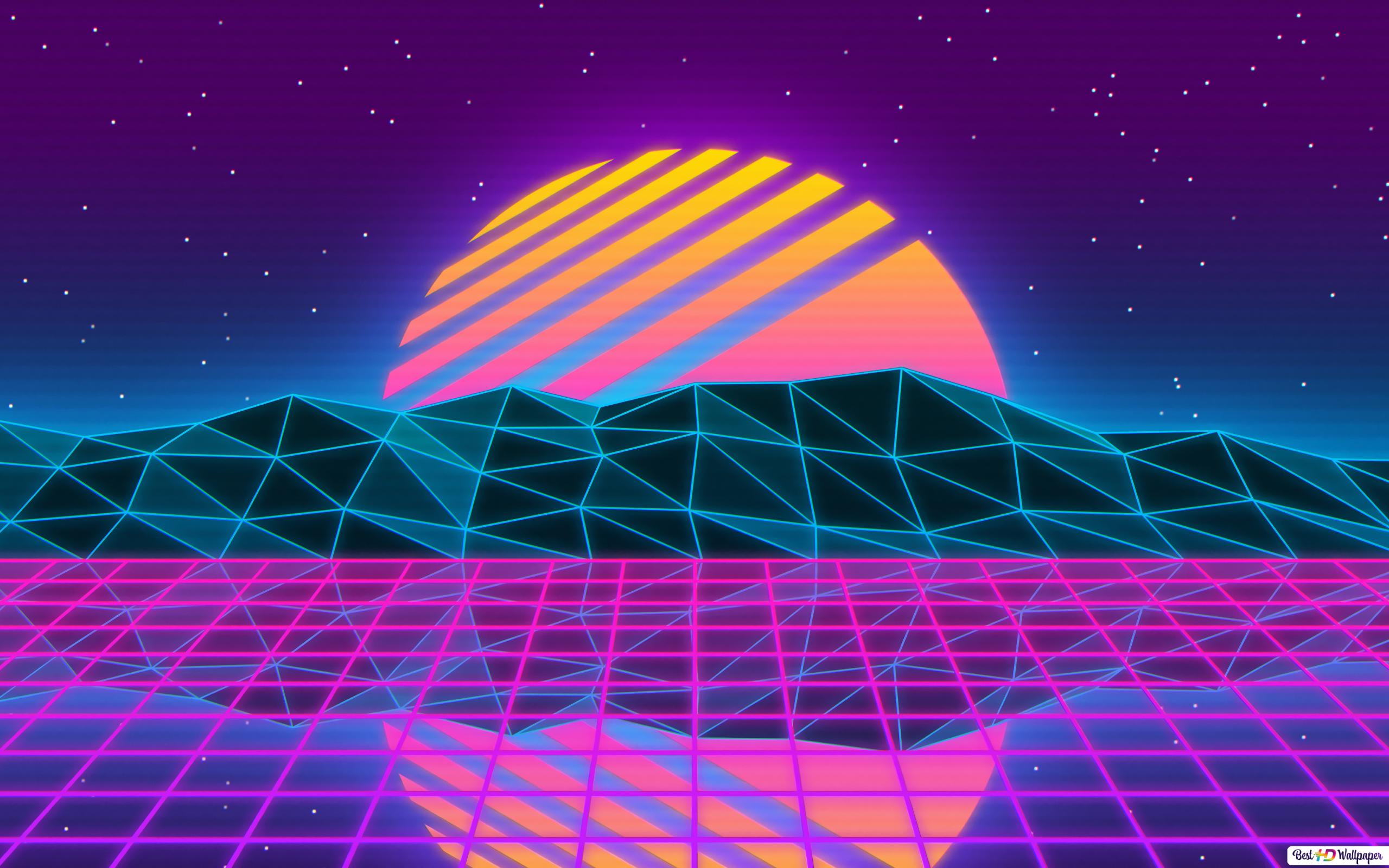 Desert In Neon Sunset Wallpapers