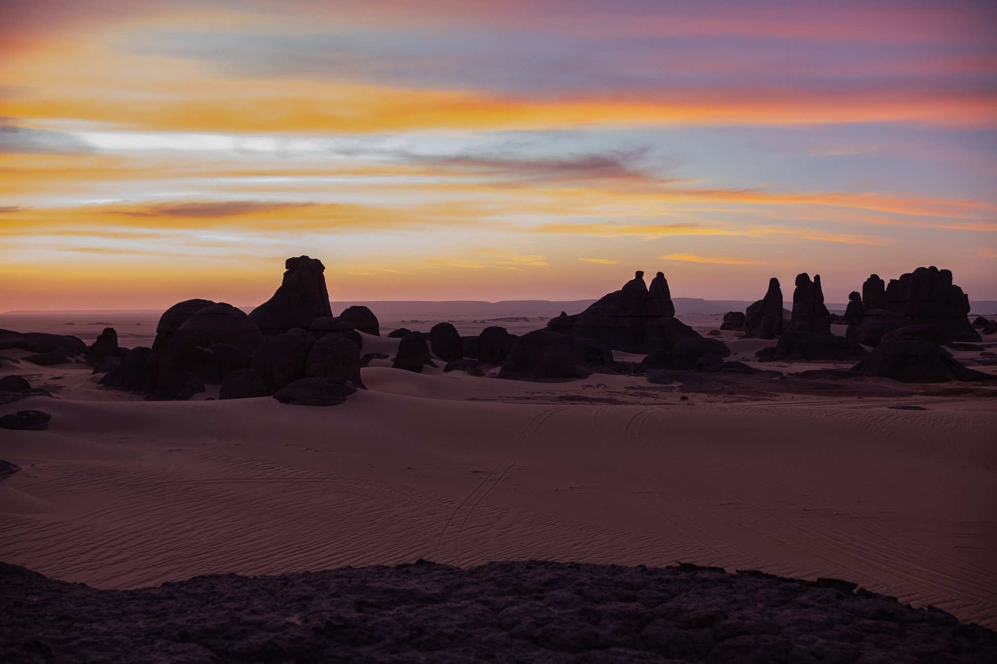 Desert Tassili Sunrise Algeria Wallpapers