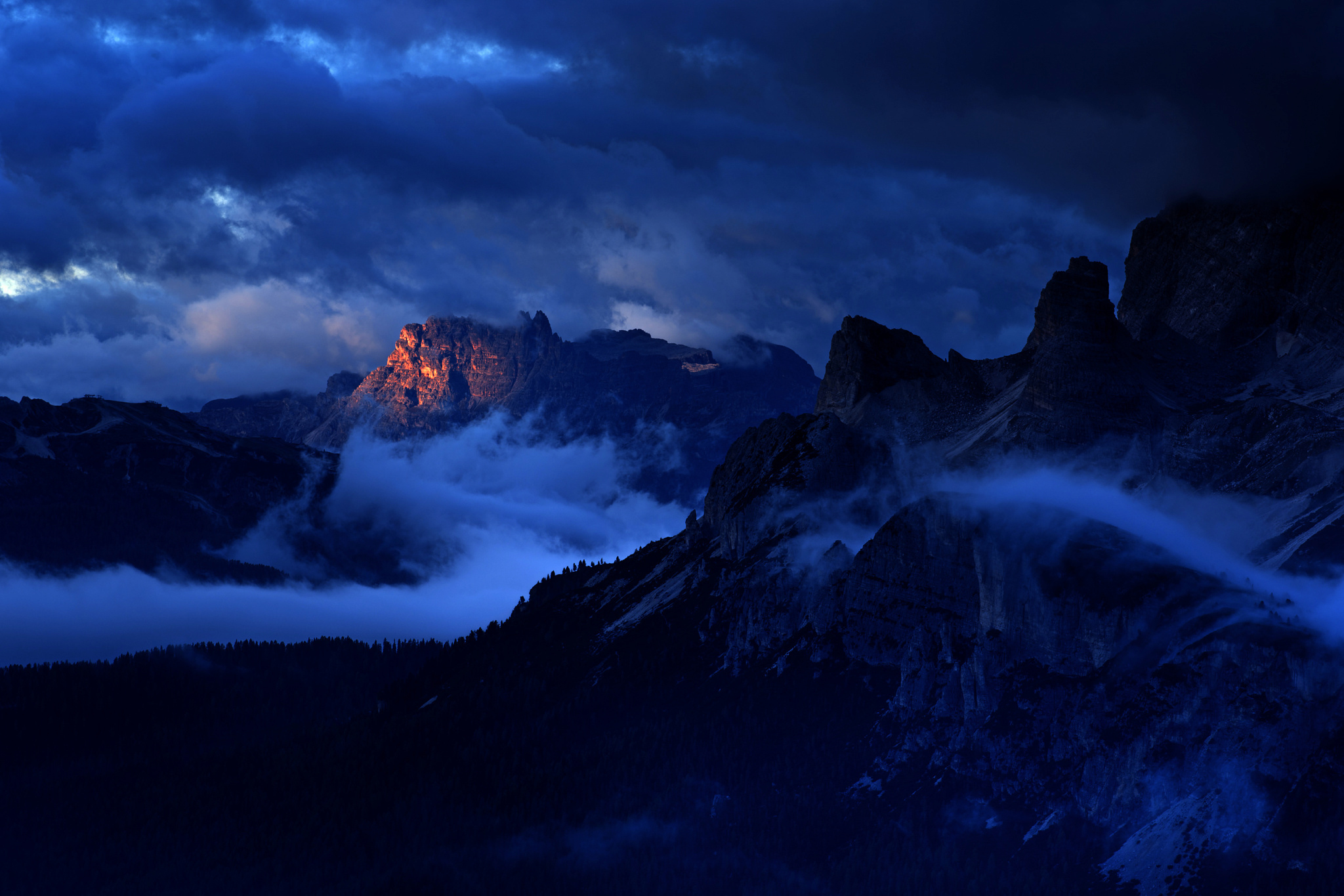 Dolomites Italy Fogy Mountains Wallpapers